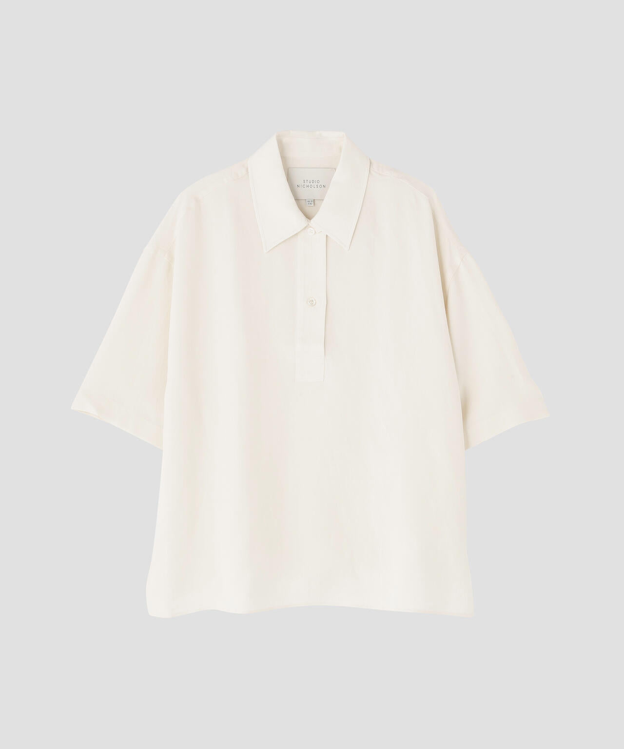 STUDIO NICHOLSON / VINTAGE SOFT LINEN HALF PLACKET SHORT SLEEVE SHIRT
