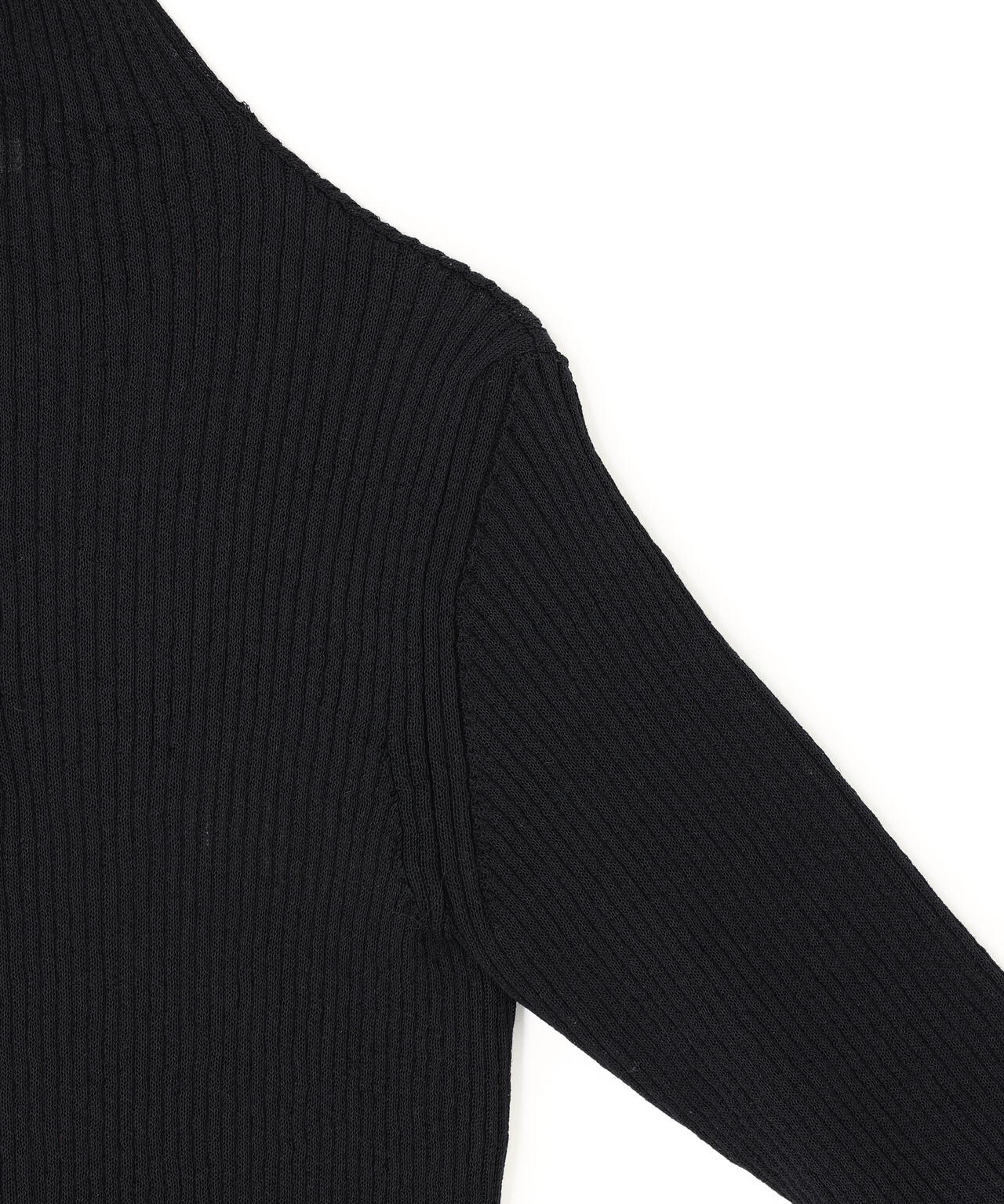 IRENISA / HALF-SLEEVED RIB KNIT PULLOVER