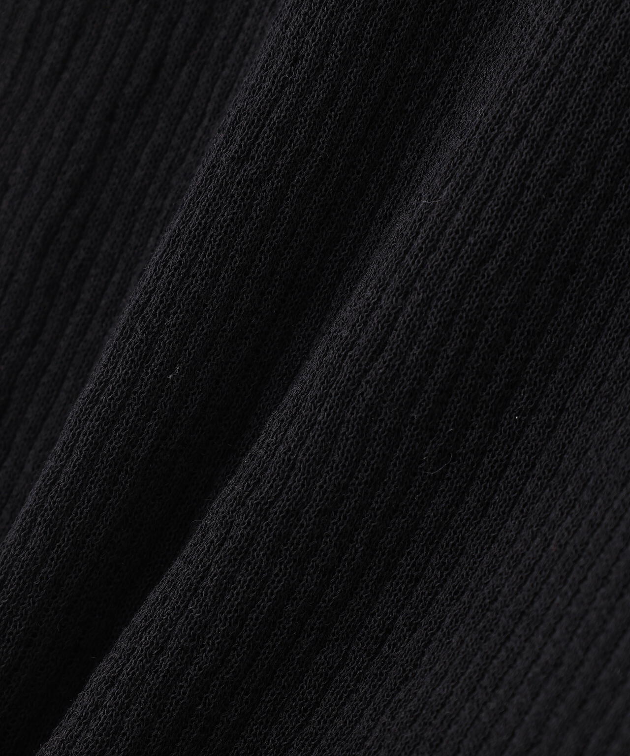 IRENISA / HALF-SLEEVED RIB KNIT PULLOVER