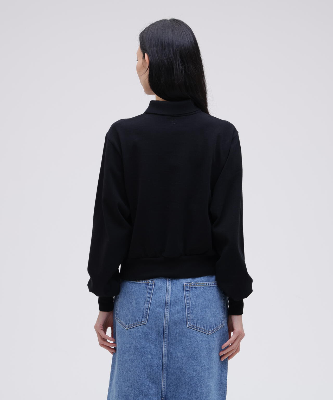 blurhms / COTTON SILK NEP HARF-ZIP PULLOVER