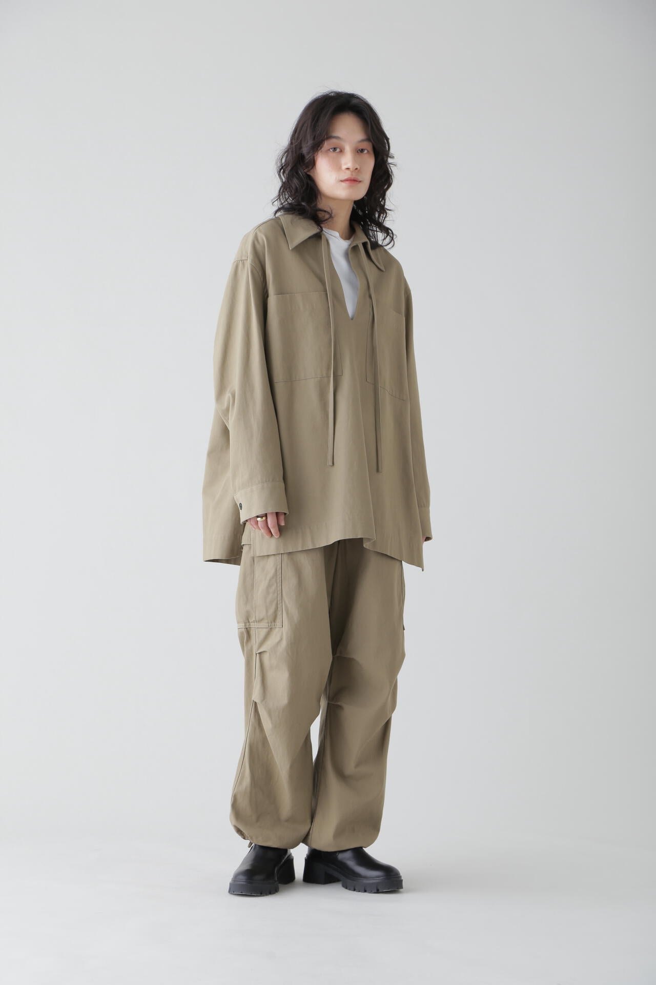 YLEVE / COTTON LINEN HIGH TWIST GABARDINE TUNIC
