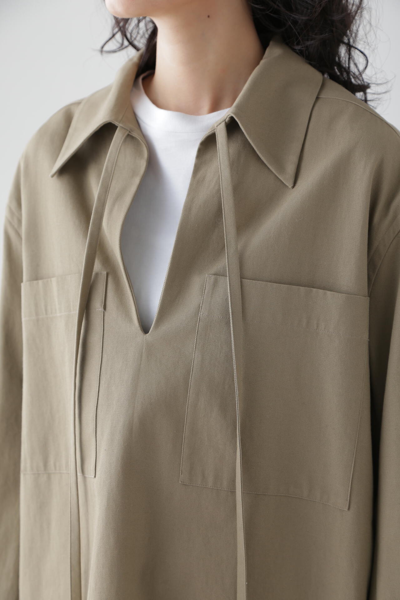 YLEVE / COTTON LINEN HIGH TWIST GABARDINE TUNIC