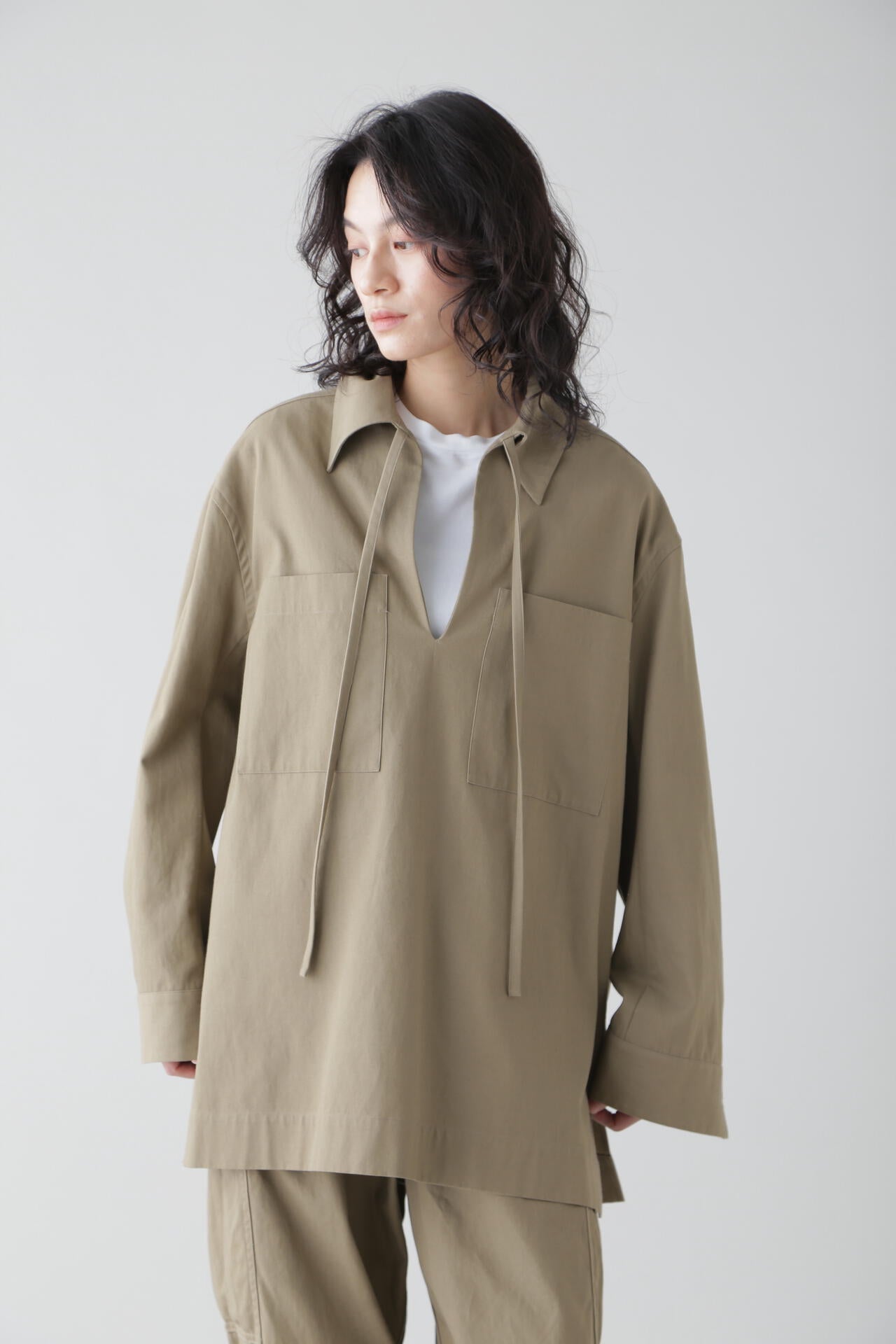 YLEVE / COTTON LINEN HIGH TWIST GABARDINE TUNIC