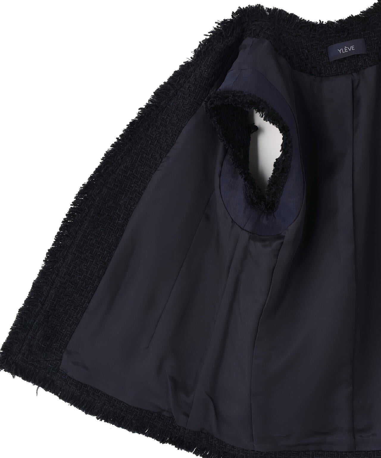 YLEVE / COTTON LINEN TWEED NO SLEEVE JACKET