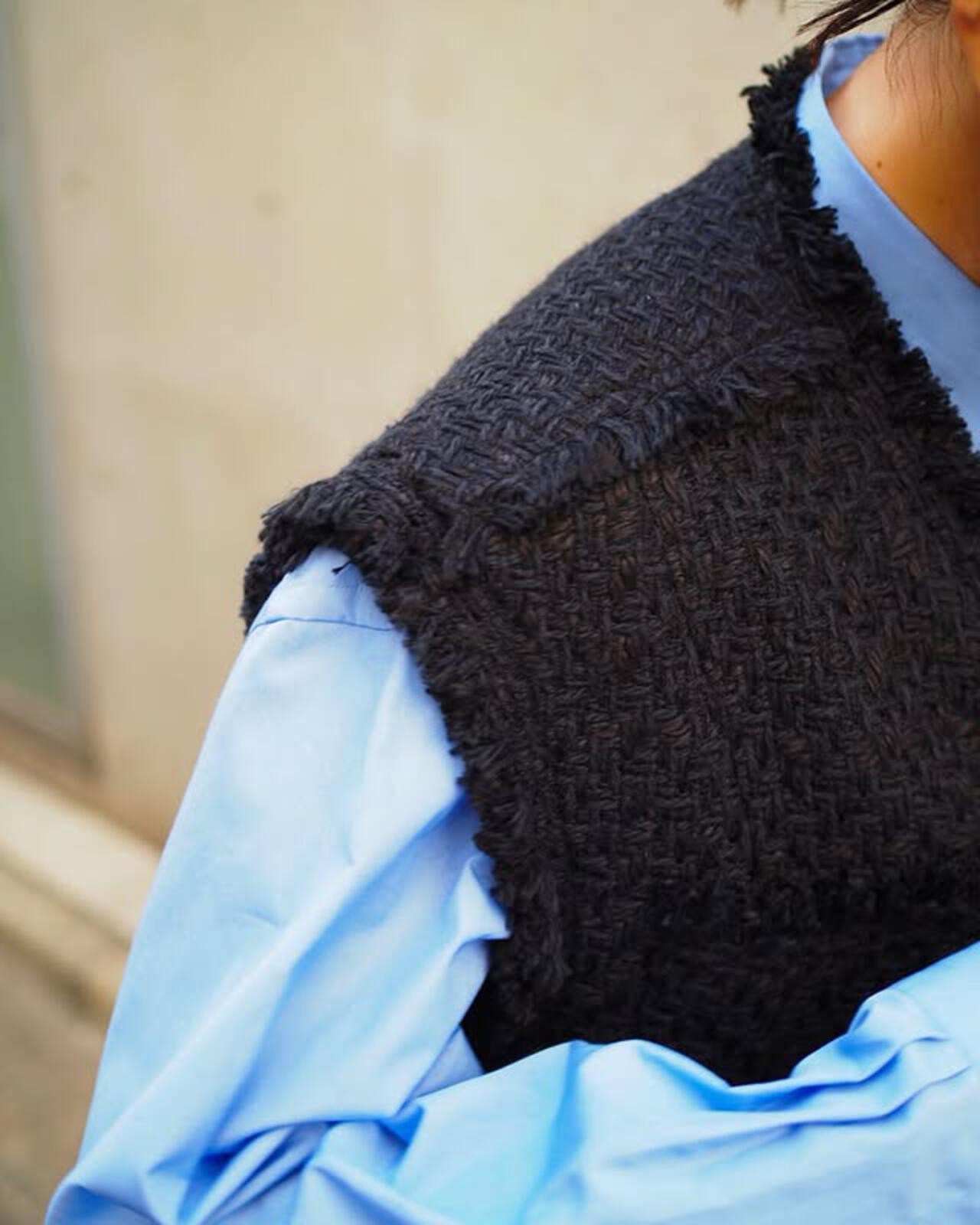 YLEVE / COTTON LINEN TWEED NO SLEEVE JACKET