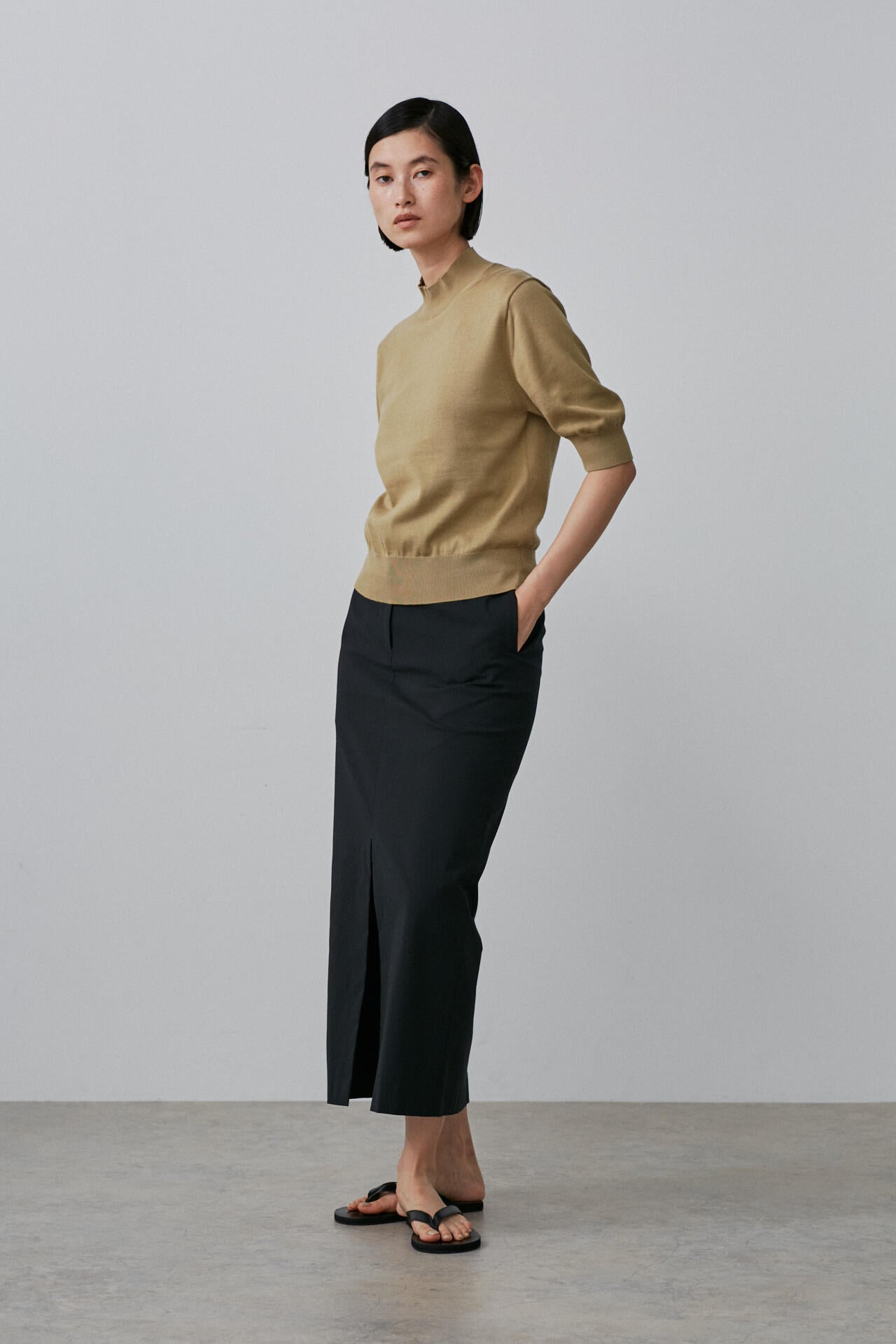 YLEVE / COTTON NYLON STRETCH WEATHER SKIRT