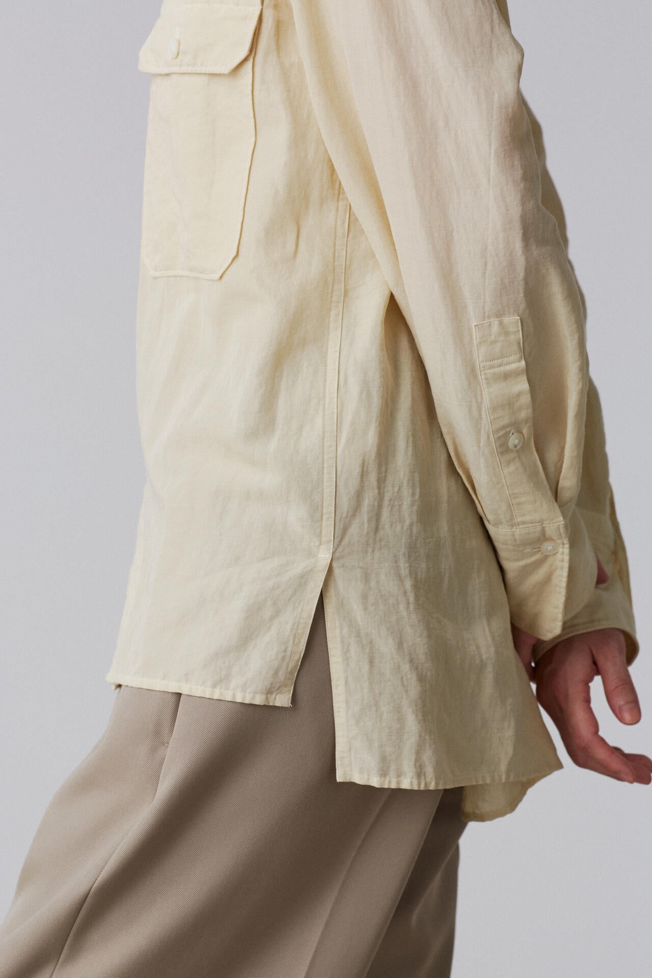 YLEVE / COTTON RAMIE BROAD SHIRT