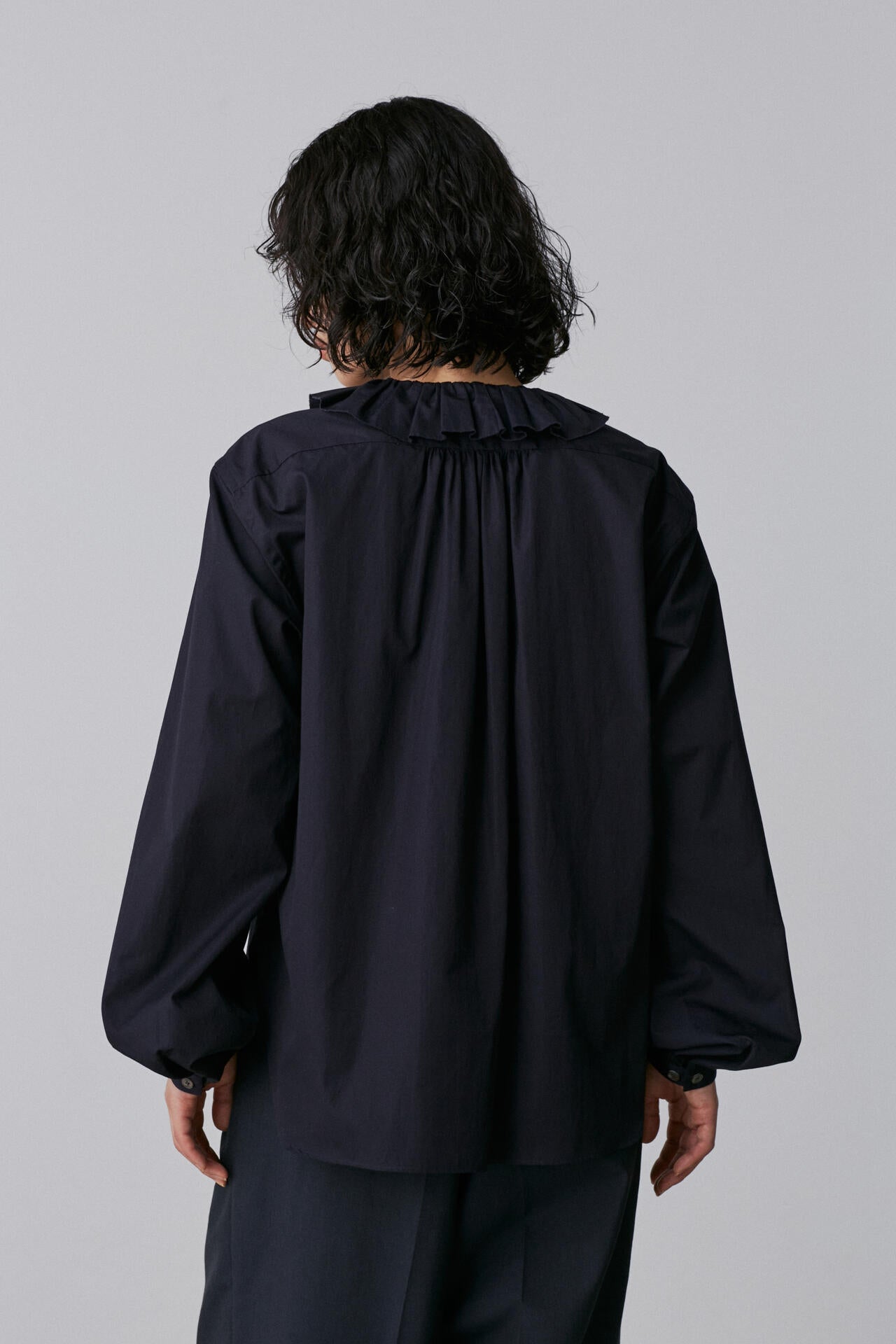 YLEVE / BOURRIENNE  COTTON TYPEWRITER RUFFLE BLOUSE