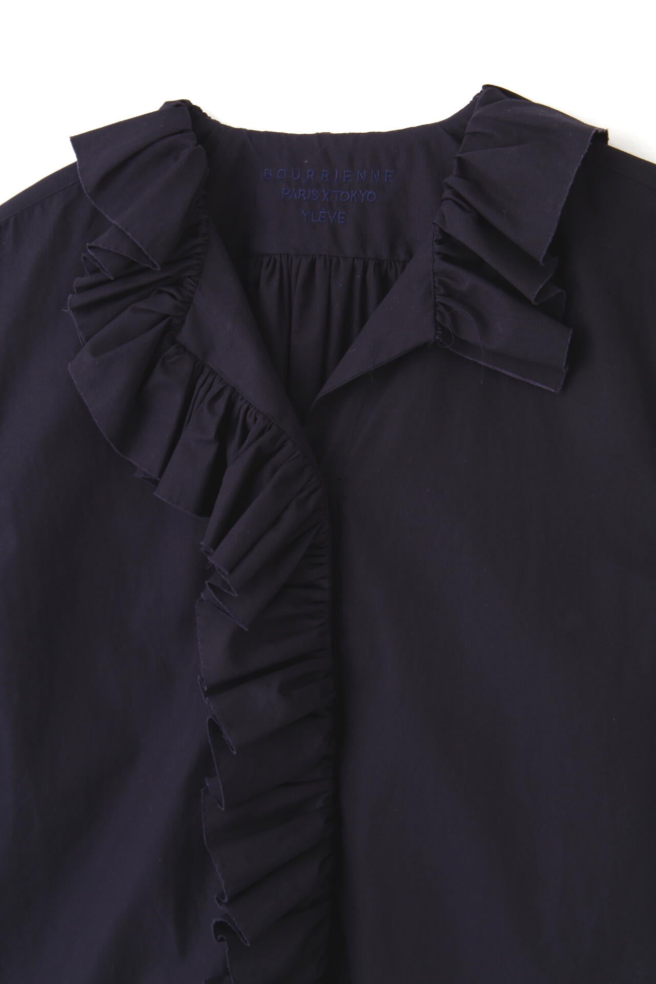 YLEVE / BOURRIENNE  COTTON TYPEWRITER RUFFLE BLOUSE