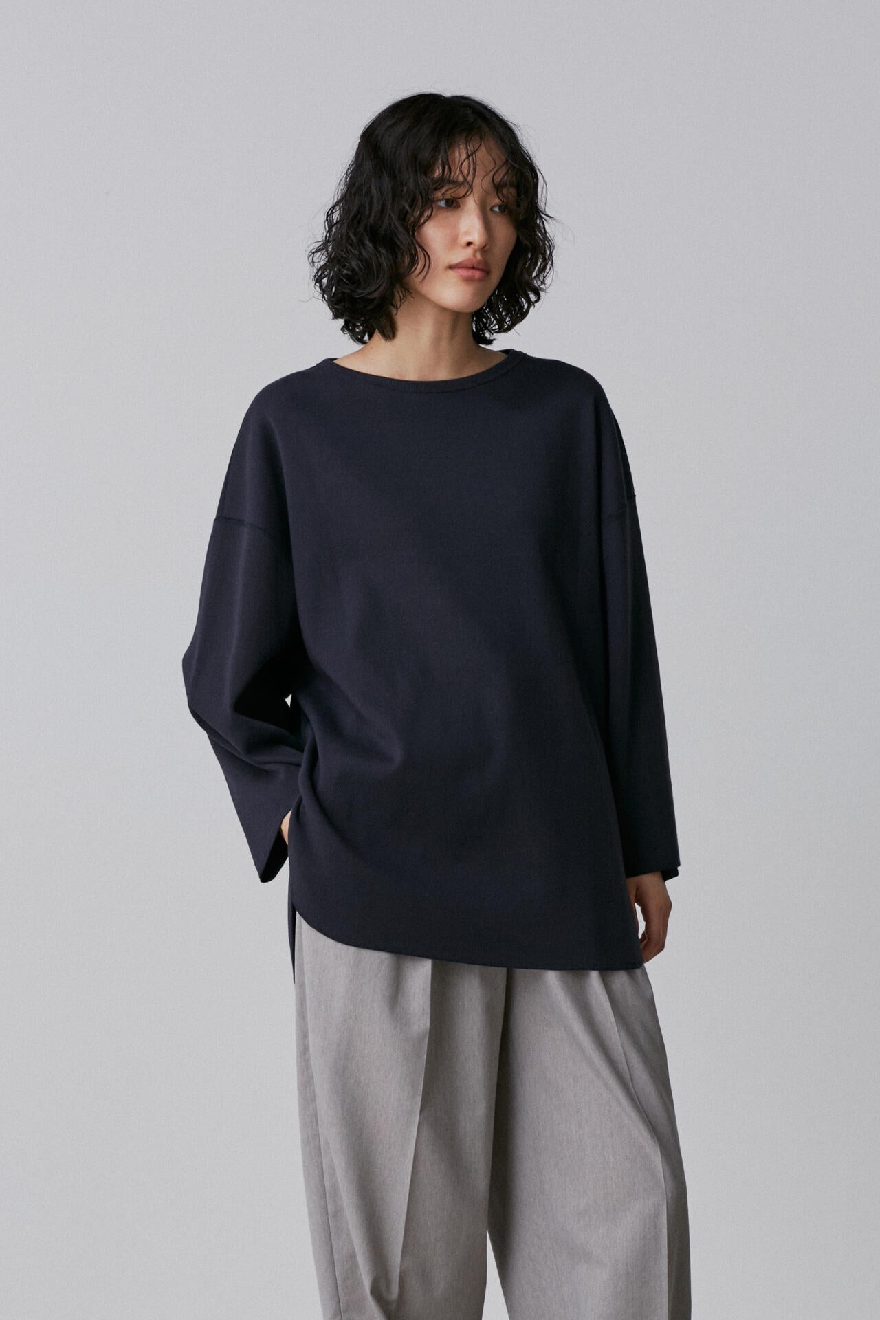YLEVE / COTTON RIB PULL OVER BIG