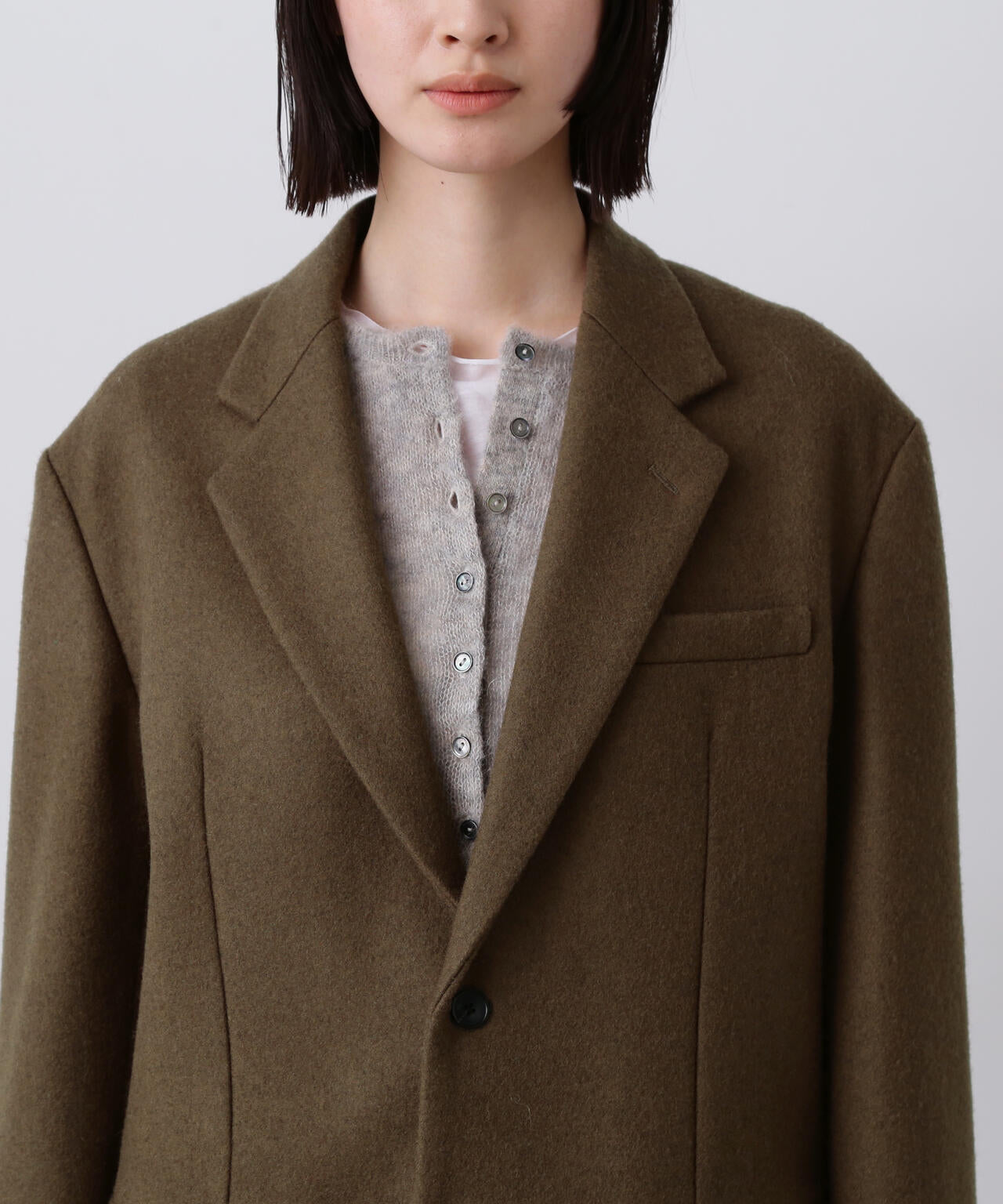 YLEVE / NON MULESING WOOL OVERDYE MELTON JACKET