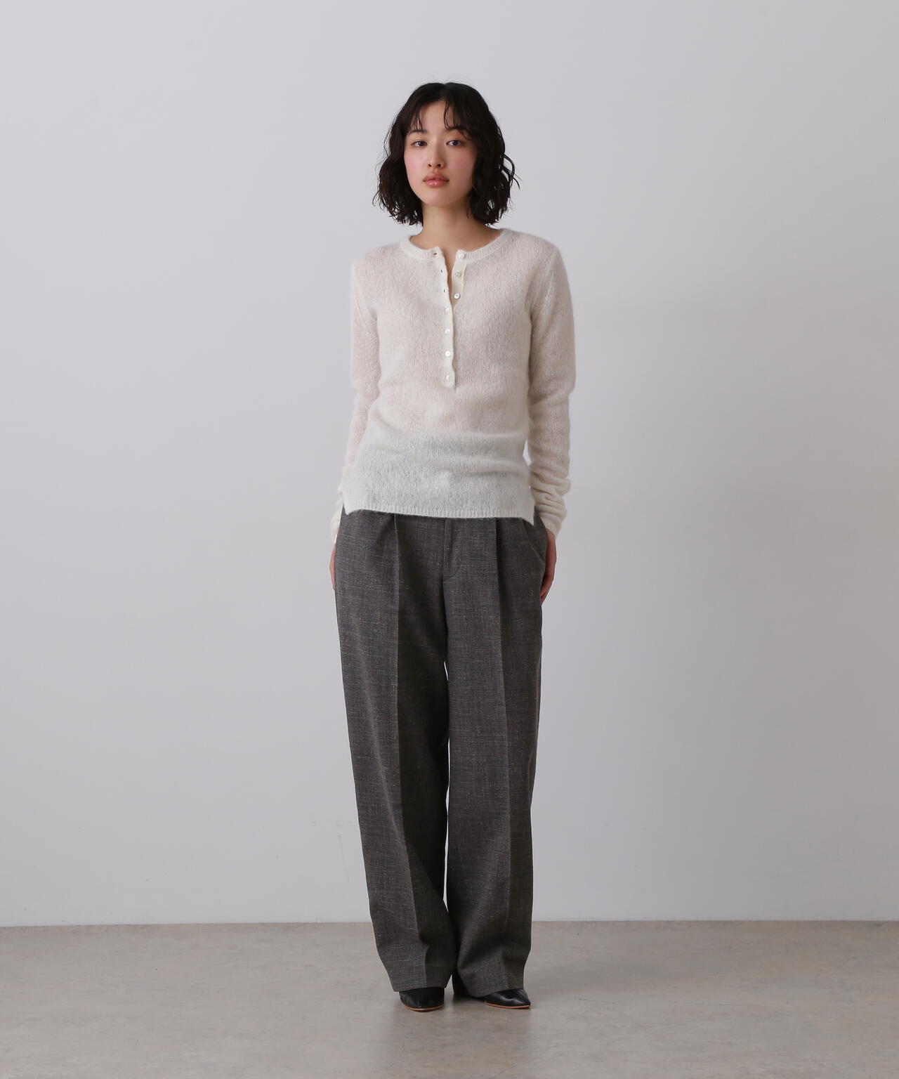 YLEVE / WOOL LINEN TROUSERS