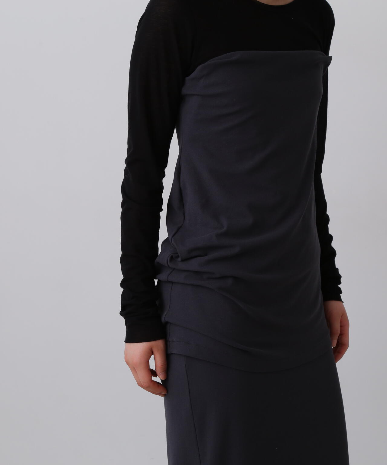 YLEVE / 80/2 HIGH-TWISTED GAUZE BARE JERSEY ONE PIECE SKIRT