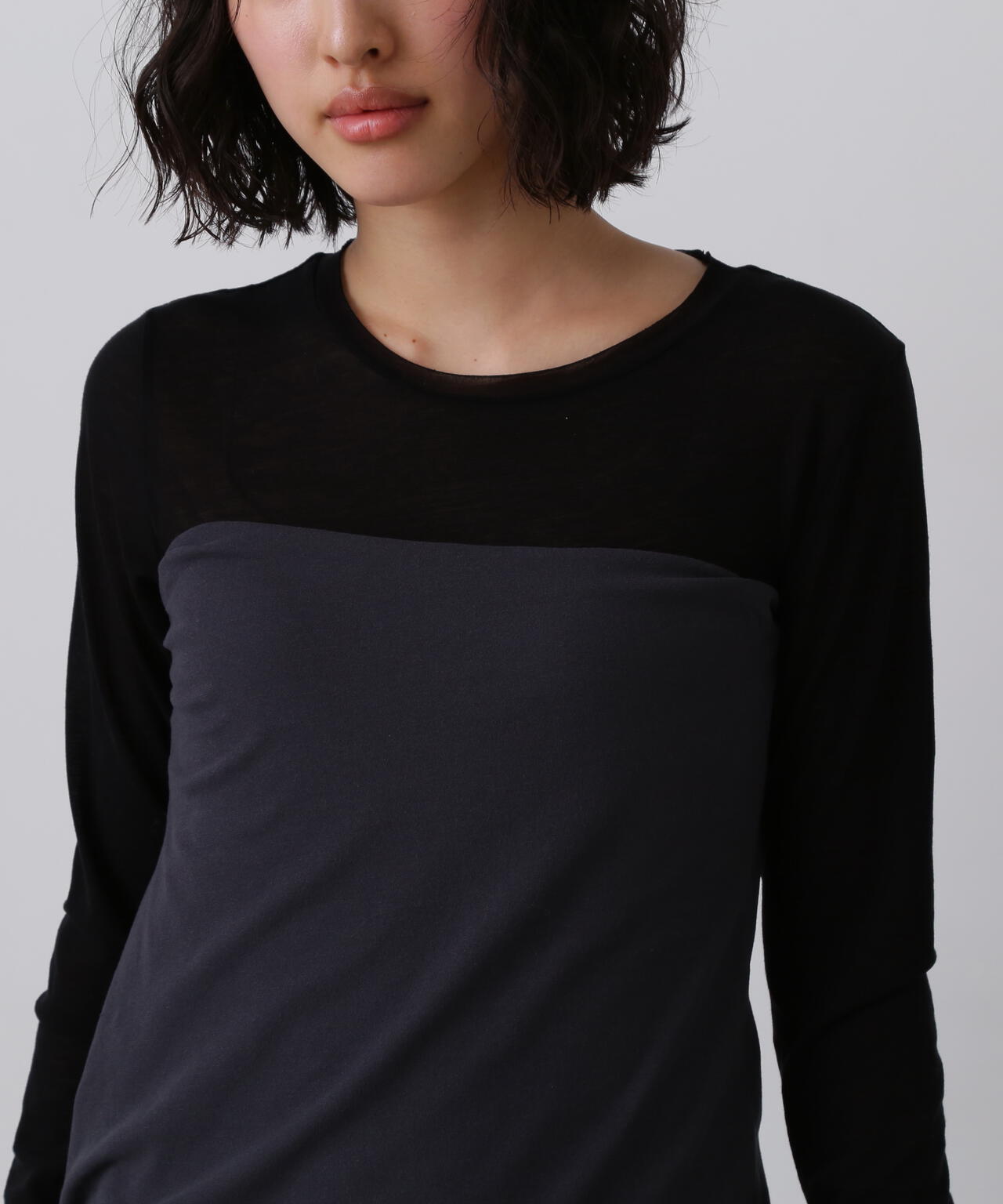 YLEVE / 80/2 HIGH-TWISTED GAUZE BARE JERSEY ONE PIECE SKIRT