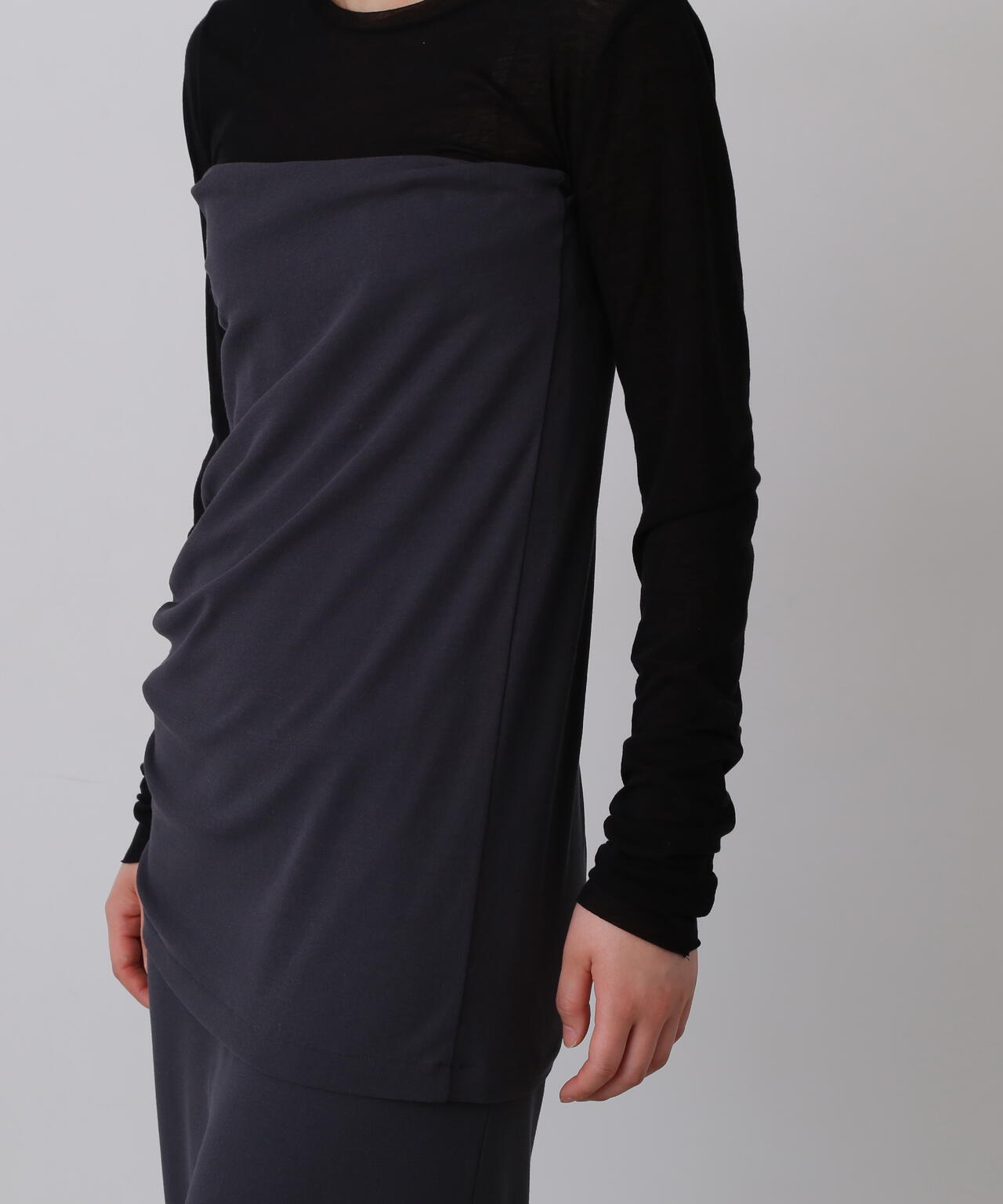 YLEVE / 80/2 HIGH-TWISTED GAUZE BARE JERSEY ONE PIECE SKIRT