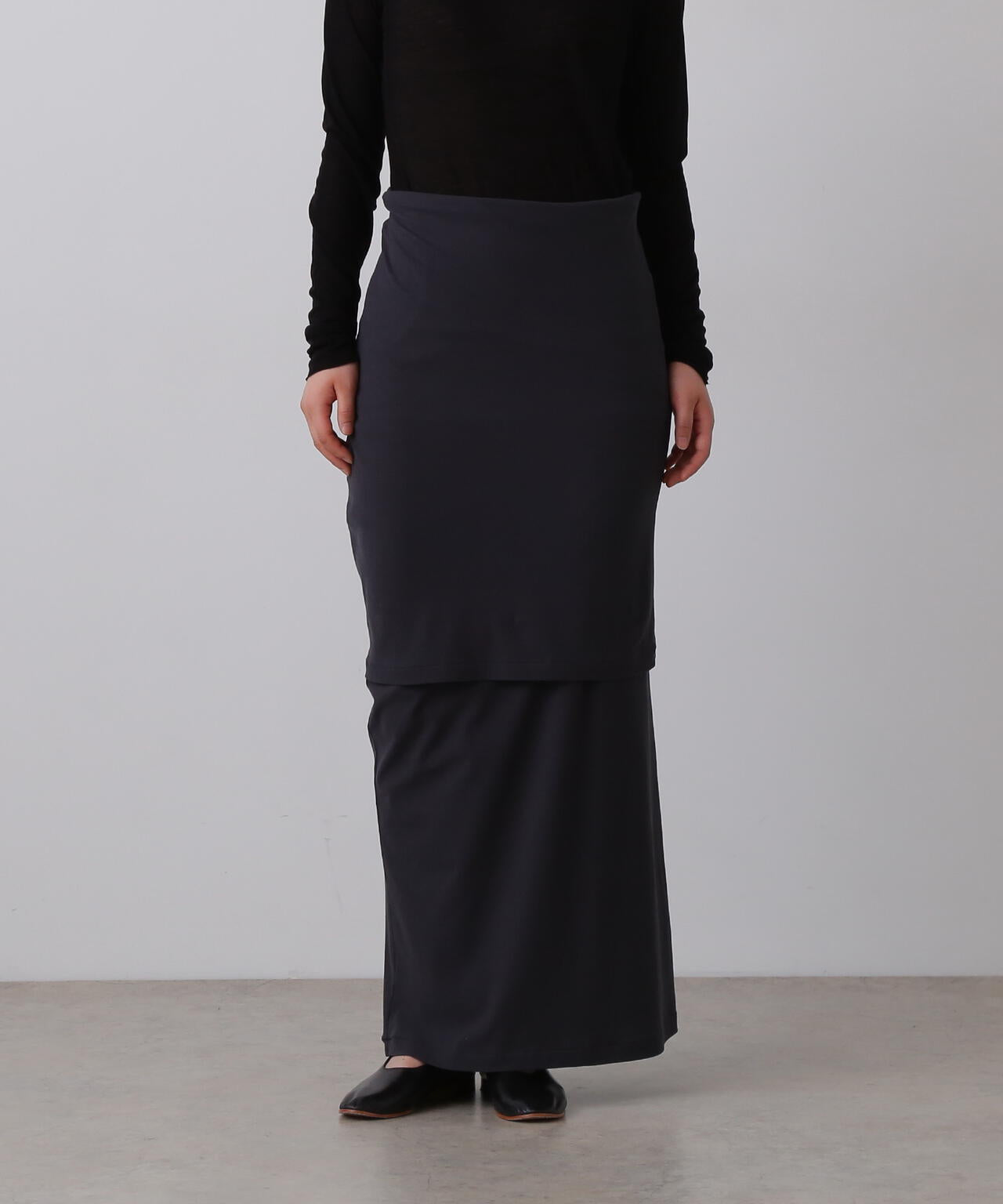 YLEVE / 80/2 HIGH-TWISTED GAUZE BARE JERSEY ONE PIECE SKIRT