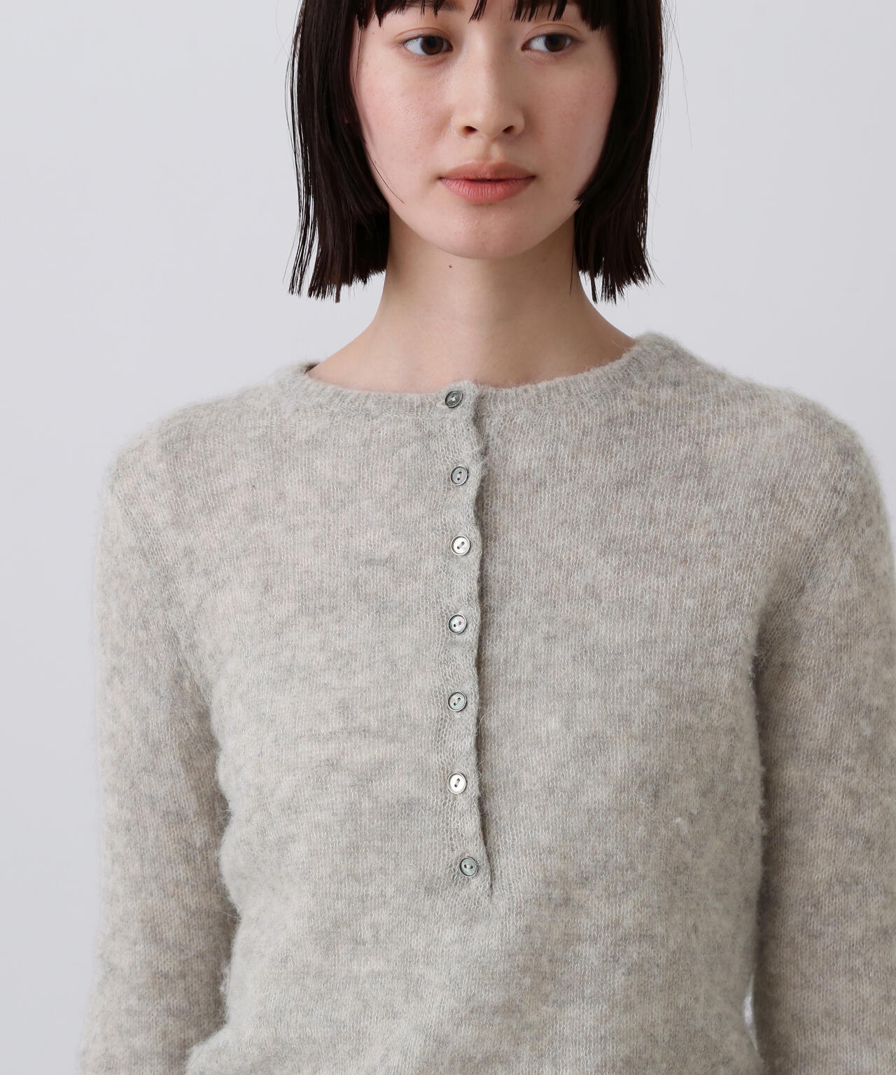 YLEVE / FAIRY ALPACA KNIT HENLY NECK