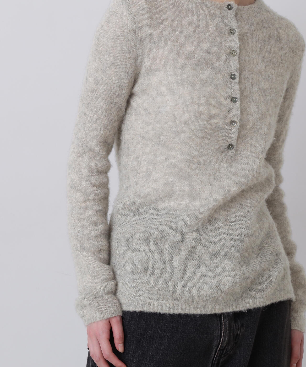 YLEVE / FAIRY ALPACA KNIT HENLY NECK