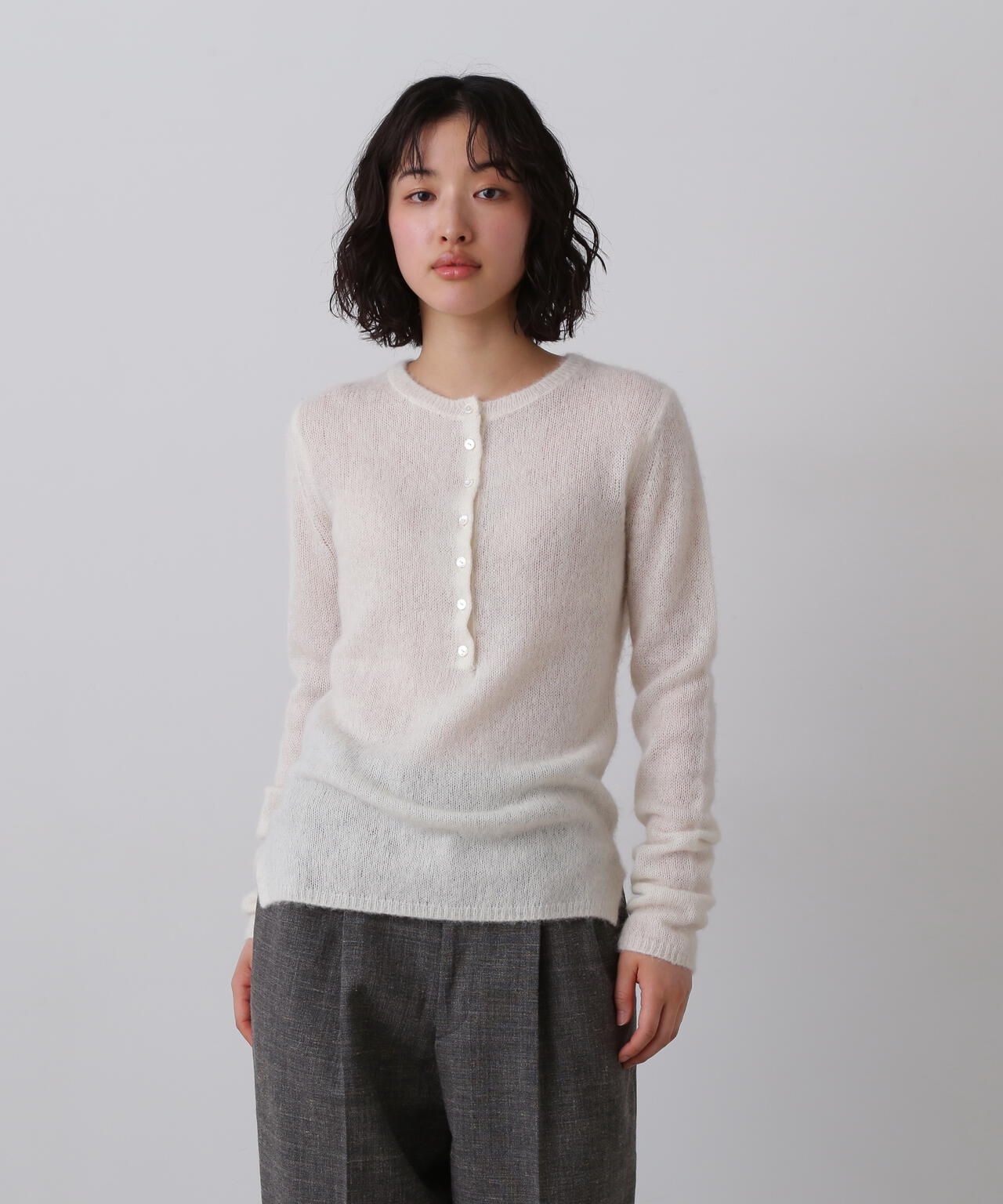 YLEVE / FAIRY ALPACA KNIT HENLY NECK