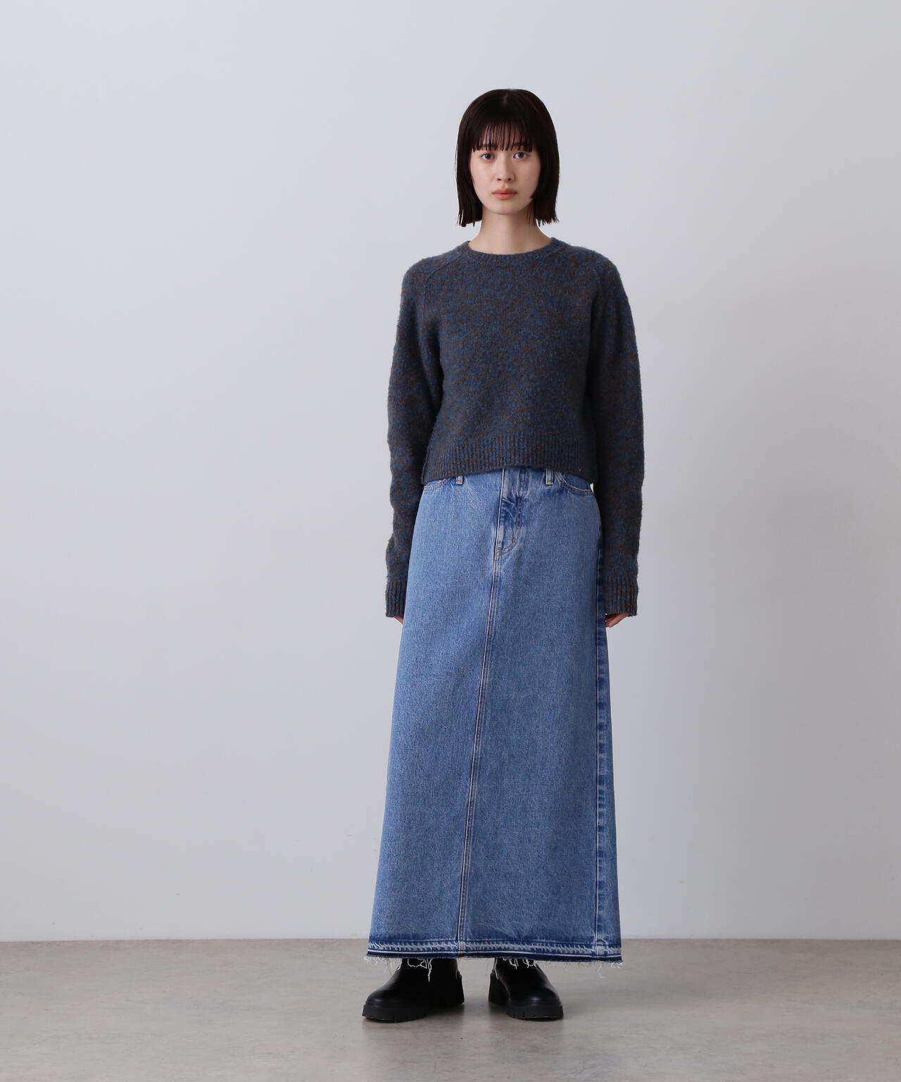 YLEVE / ITARIAN MERINO WOOL MELANGE KNIT PULL OVER