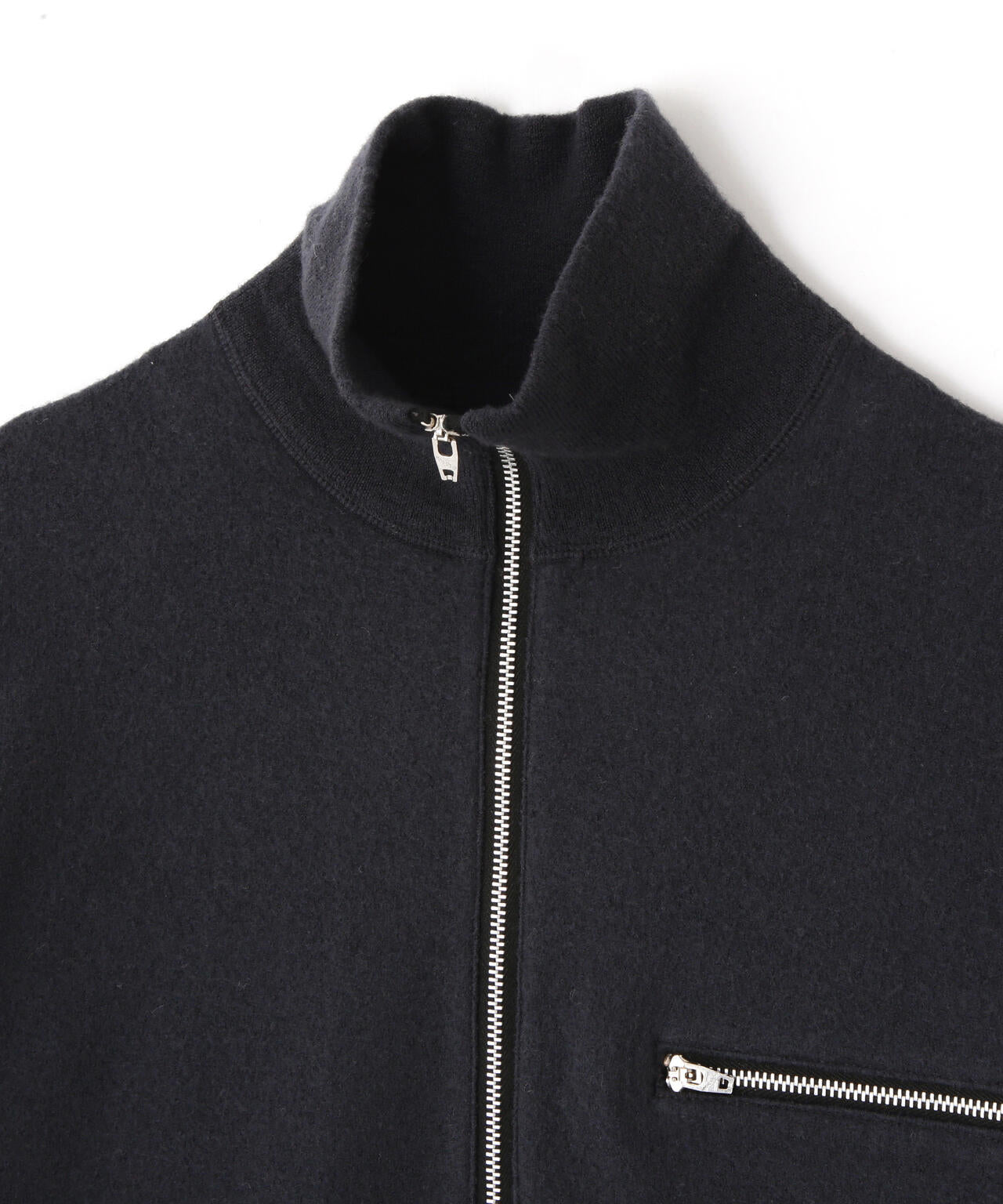 YLEVE / ULTRAFINE MERINO MILLED WOOL KNIT HALF ZIP PULL OVER