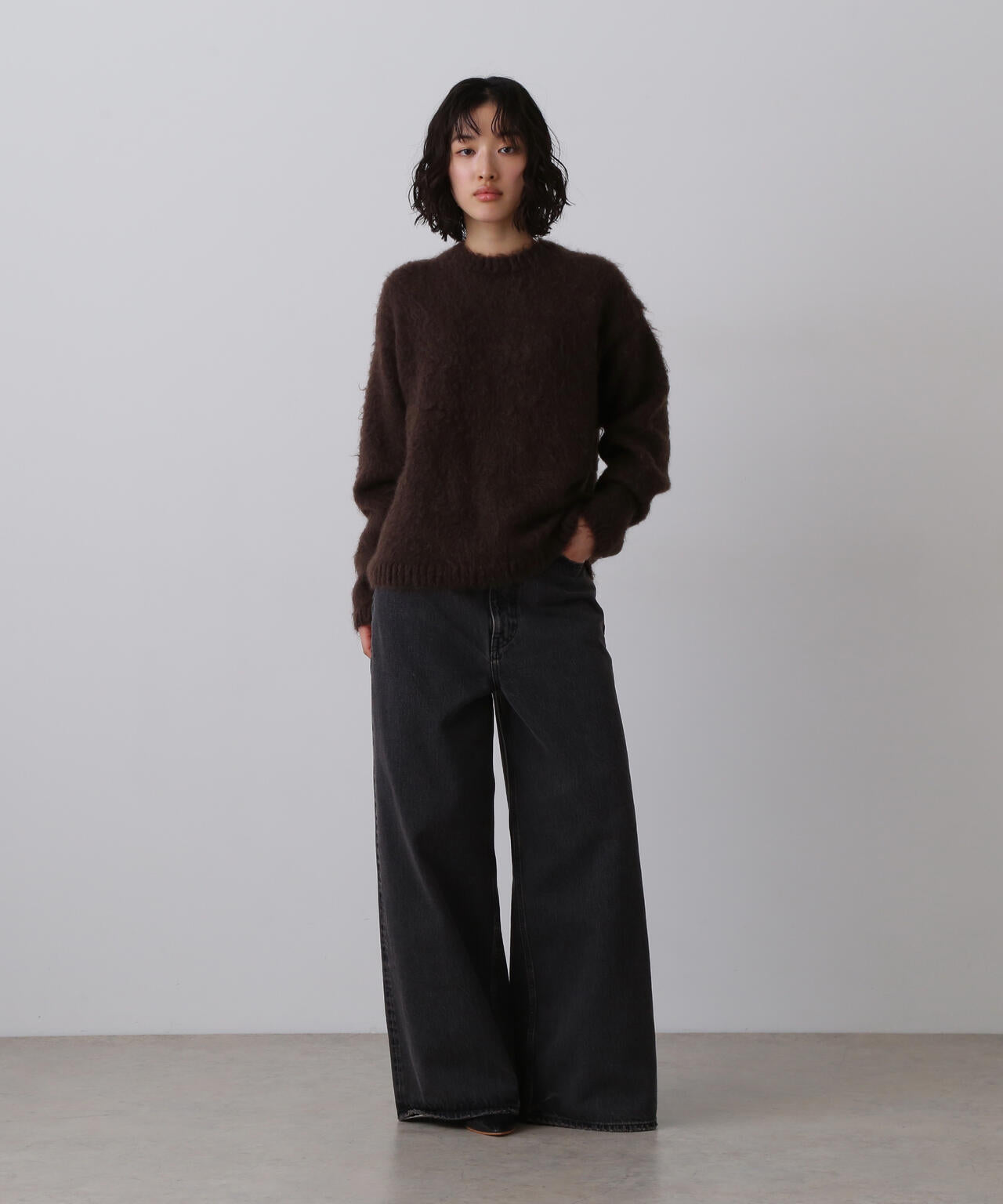 YLEVE / MOHAIR NAPPING KNIT PULL OVER