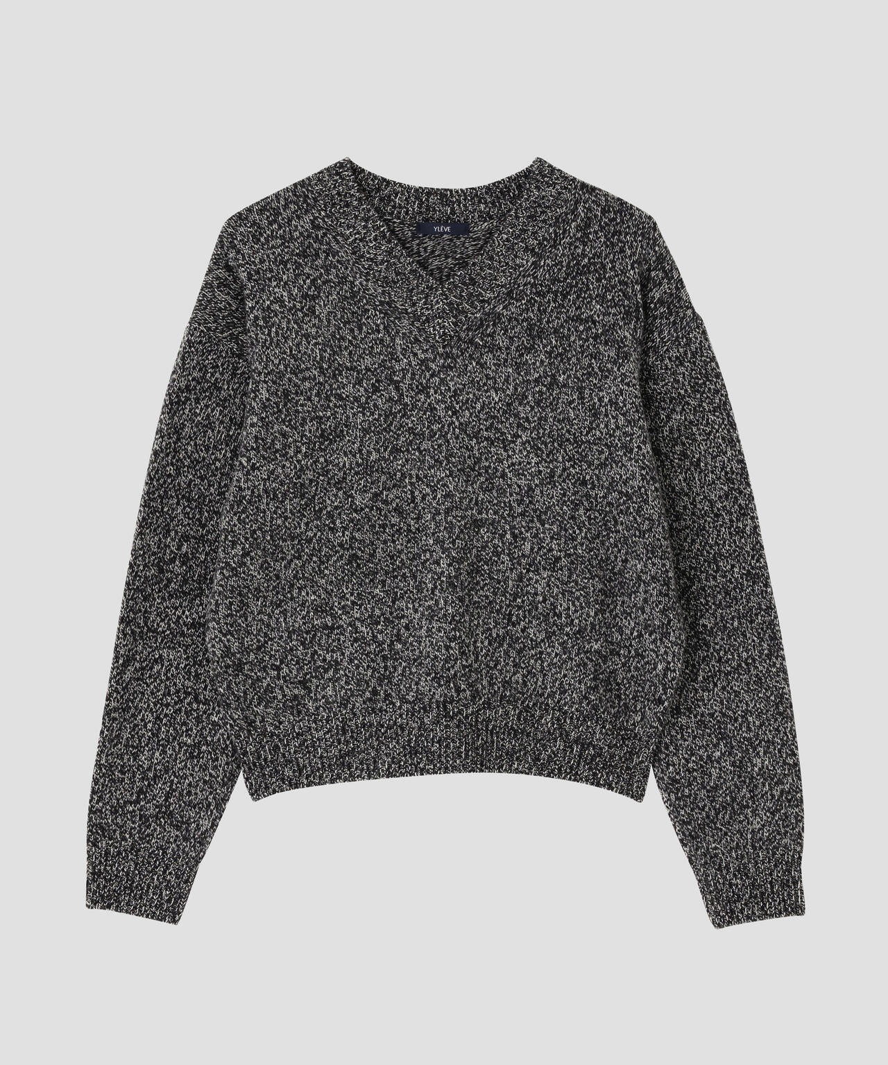 YLEVE / WOOL CASHMERE MELANGE KNIT V NECK PULL OVER