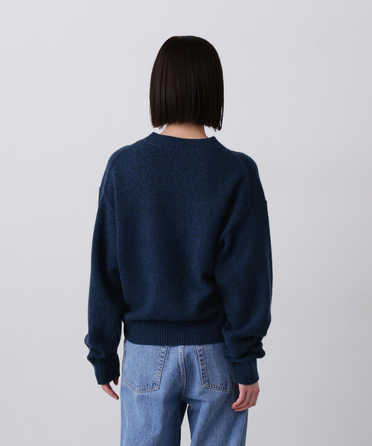 YLEVE / WOOL CASHMERE MELANGE KNIT V NECK PULL OVER
