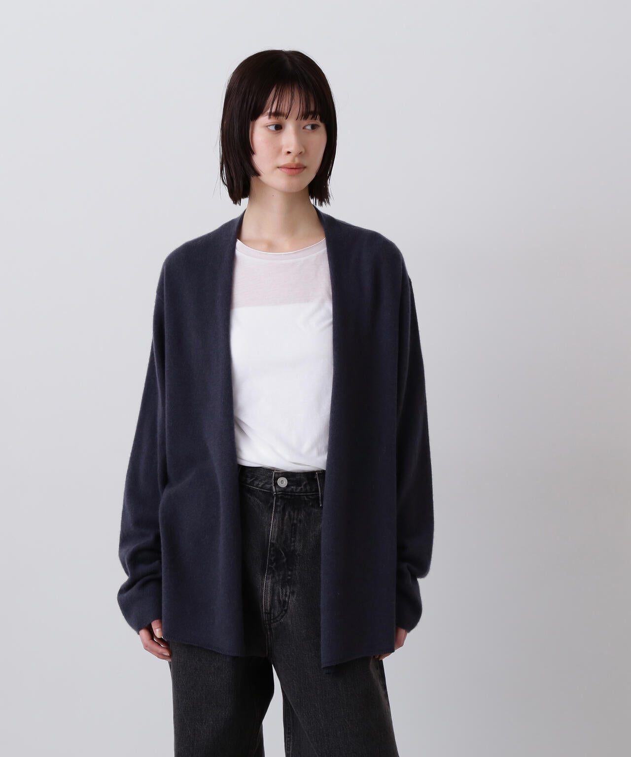 YLEVE / CASHMERE KNIT WRAP CARDIGAN