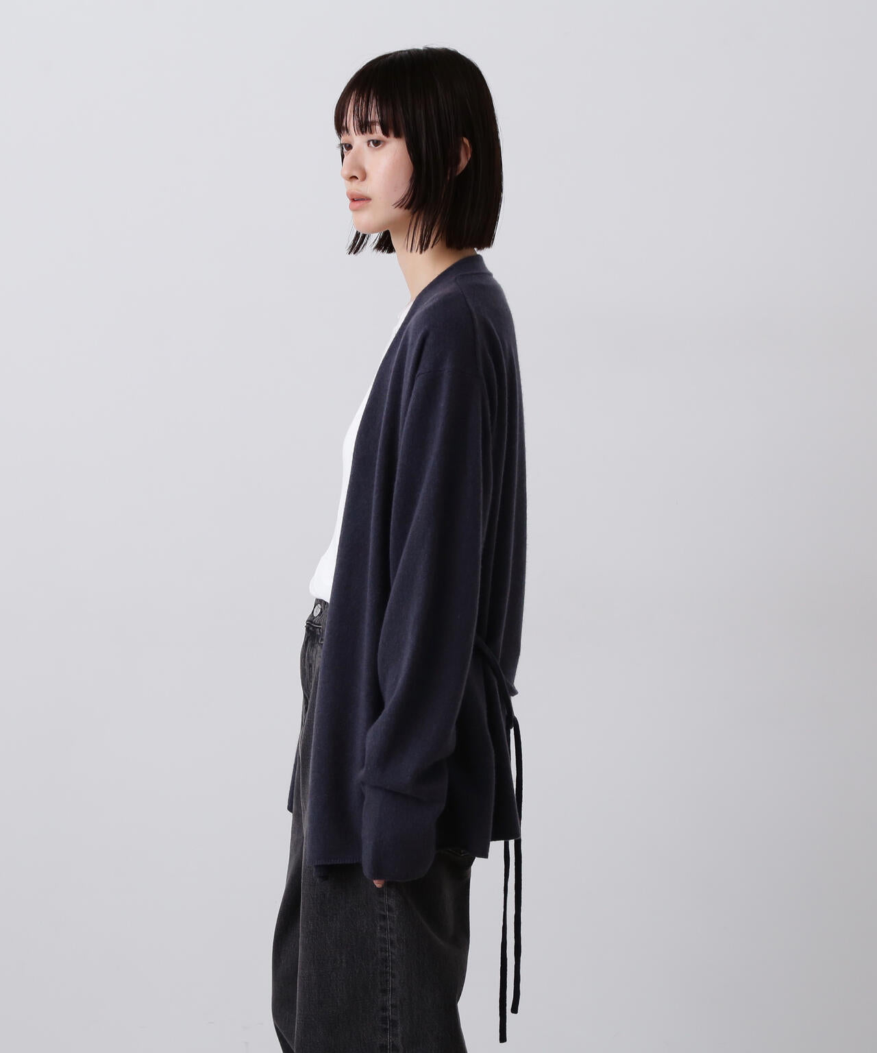 YLEVE / CASHMERE KNIT WRAP CARDIGAN