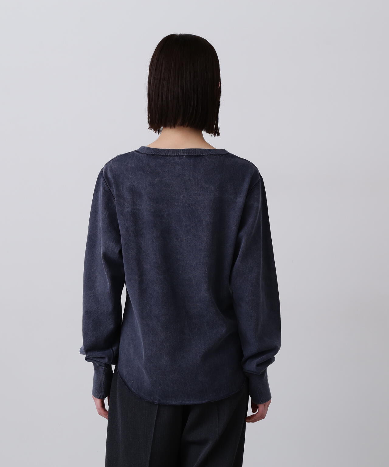 YLEVE / OPEN END COTTON PIGMENT DYE LONG SLEEVE T‐SHIRT