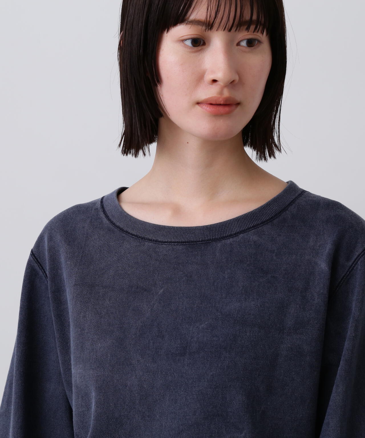 YLEVE / OPEN END COTTON PIGMENT DYE LONG SLEEVE T‐SHIRT