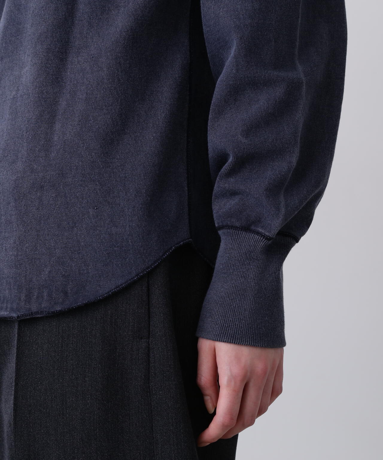 YLEVE / OPEN END COTTON PIGMENT DYE LONG SLEEVE T‐SHIRT