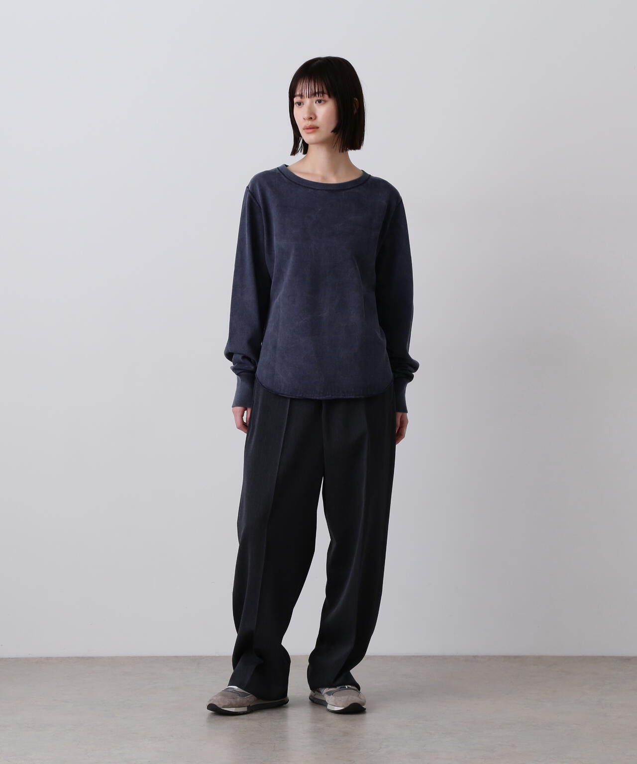 YLEVE / OPEN END COTTON PIGMENT DYE LONG SLEEVE T‐SHIRT