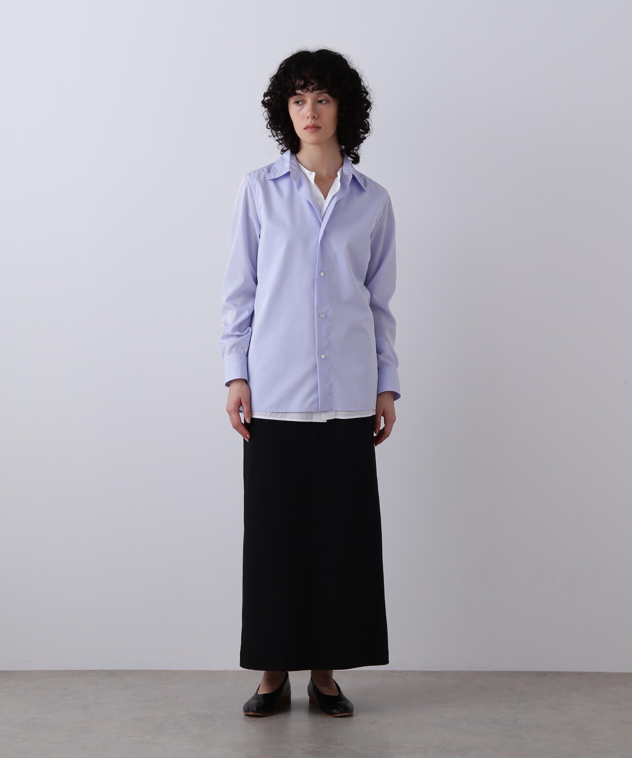 YLEVE / COTTON BROAD CLOTH LAYERED SHIRT
