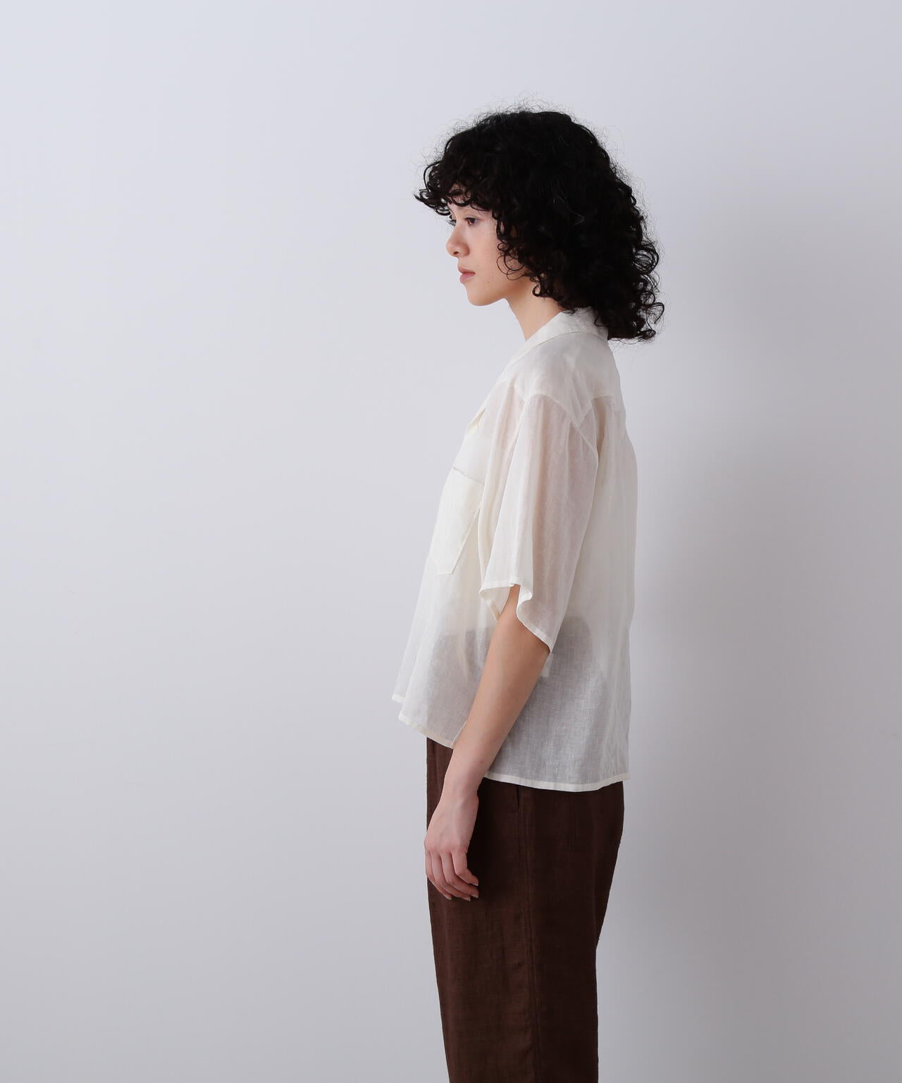YLEVE / COTTON RAMIE VOILE HAND STITCH SHIRT