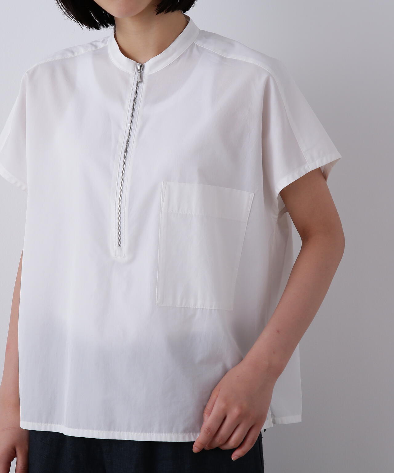 YLEVE / COTTON CUPRA HALF ZIP SHIRT