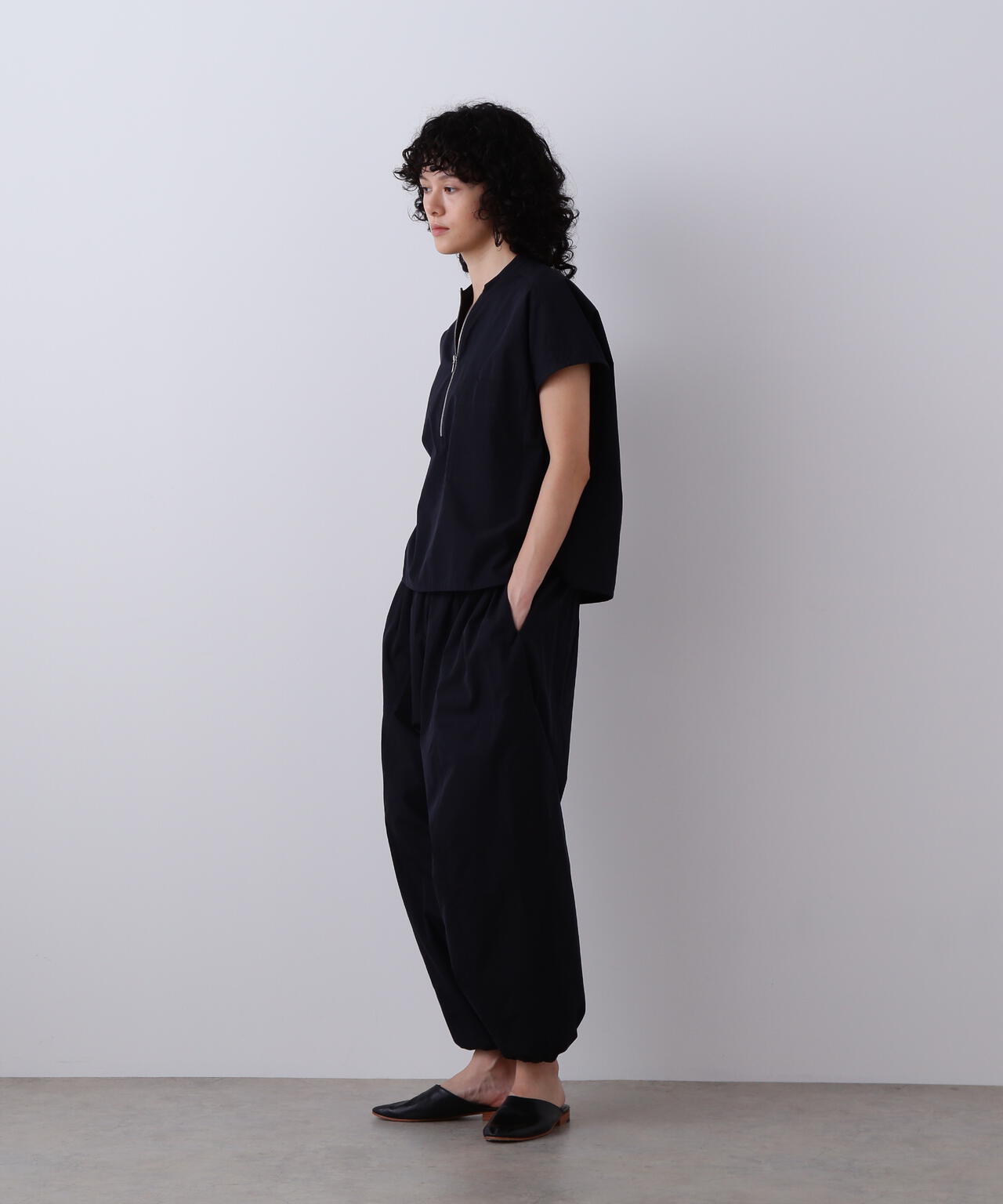 YLEVE / COTTON CUPRA HALF ZIP SHIRT
