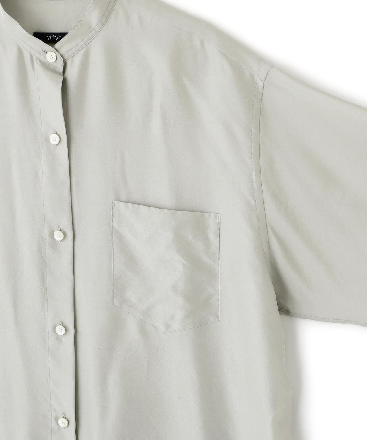 YLEVE / SILK HABUTAE SHORT SLEEVE SHIRT