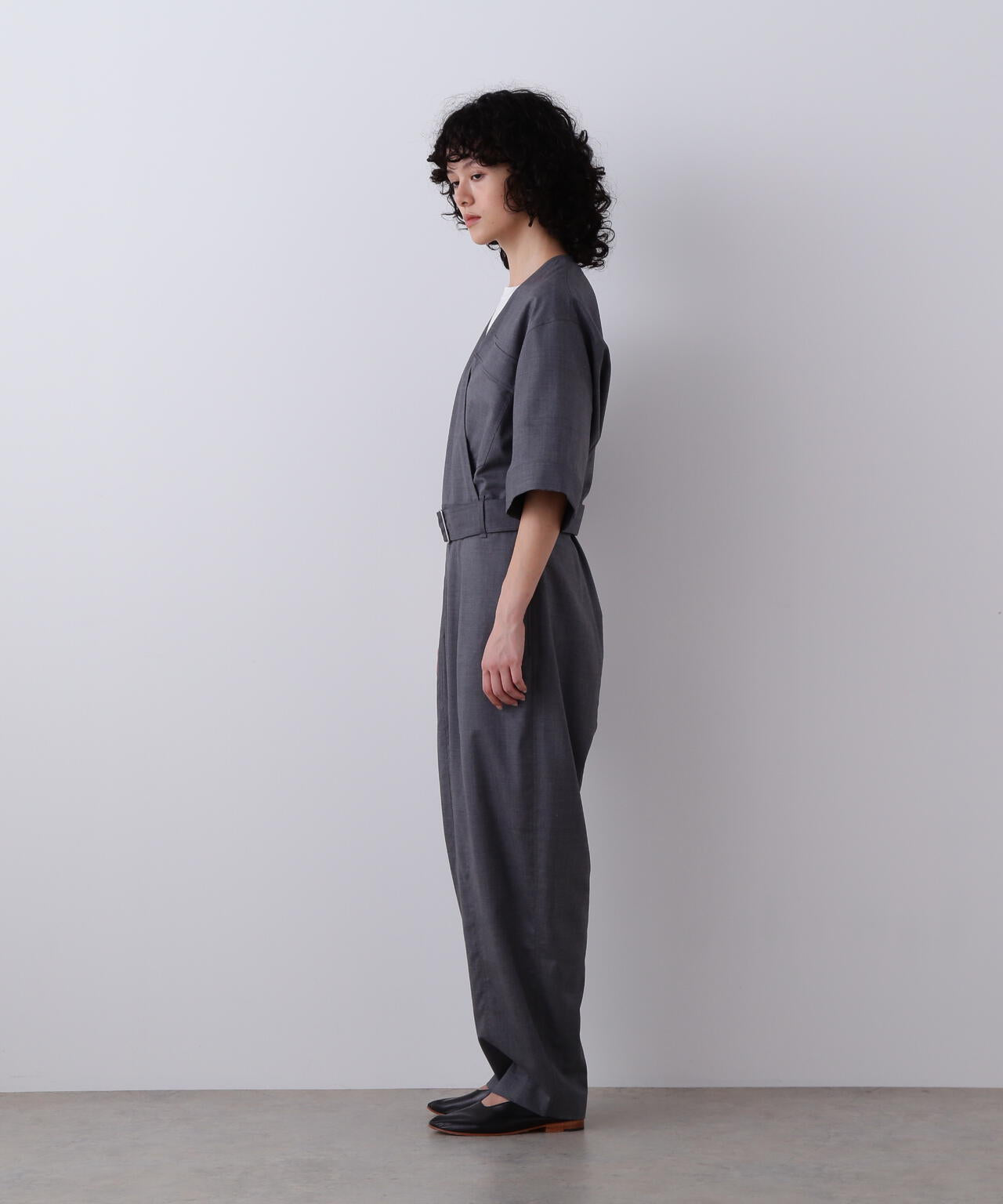 YLEVE / SUPER120'S CHAMBRAY WOOL ALL IN ONE
