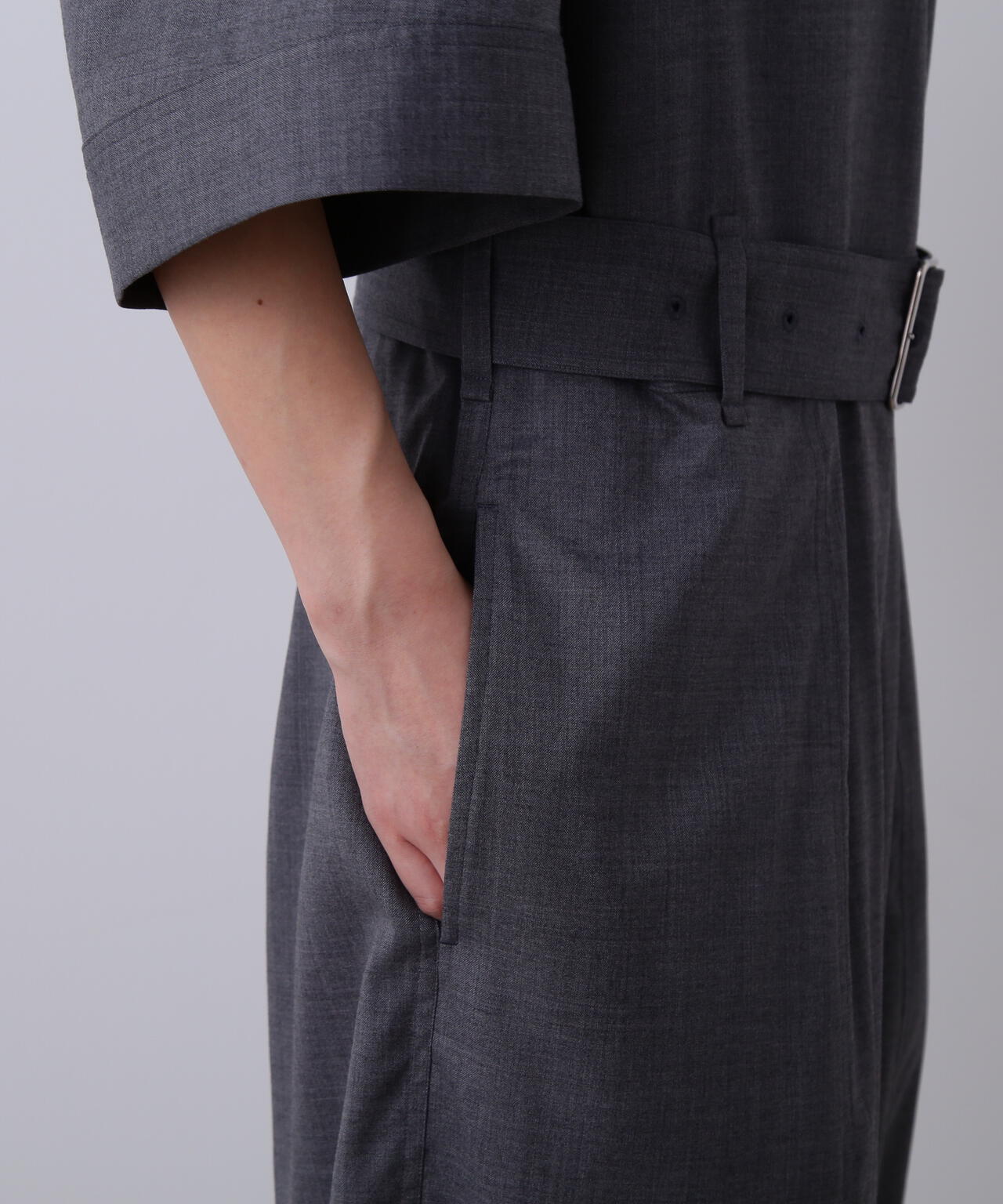 YLEVE / SUPER120'S CHAMBRAY WOOL ALL IN ONE