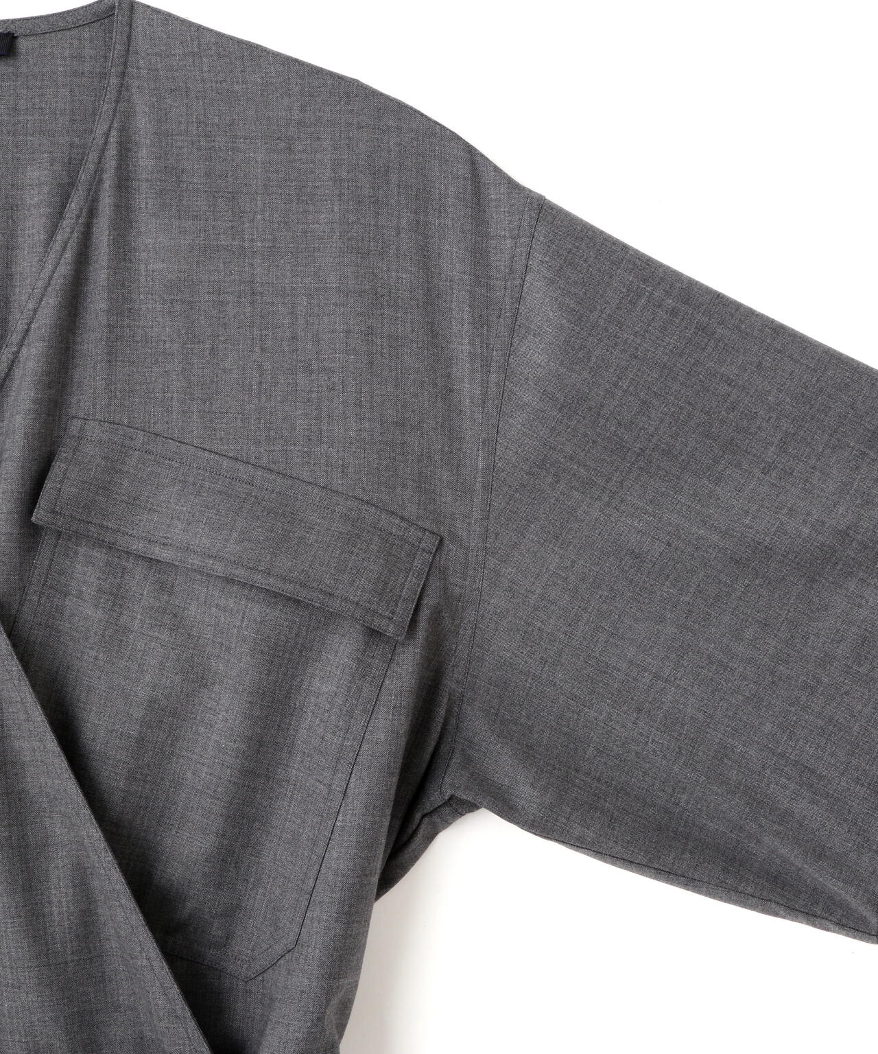 YLEVE / SUPER120'S CHAMBRAY WOOL ALL IN ONE