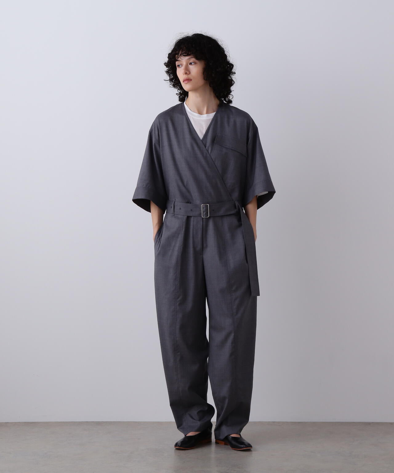 YLEVE / SUPER120'S CHAMBRAY WOOL ALL IN ONE