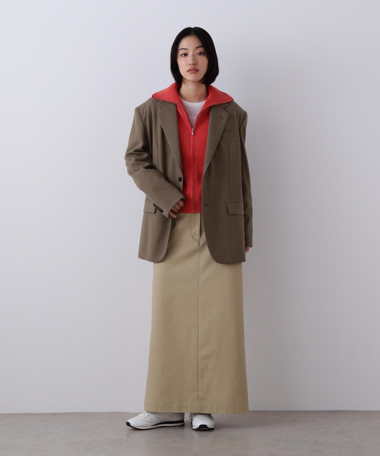 YLEVE / FADED STONEWASH KNIT ZIP PULLOVER