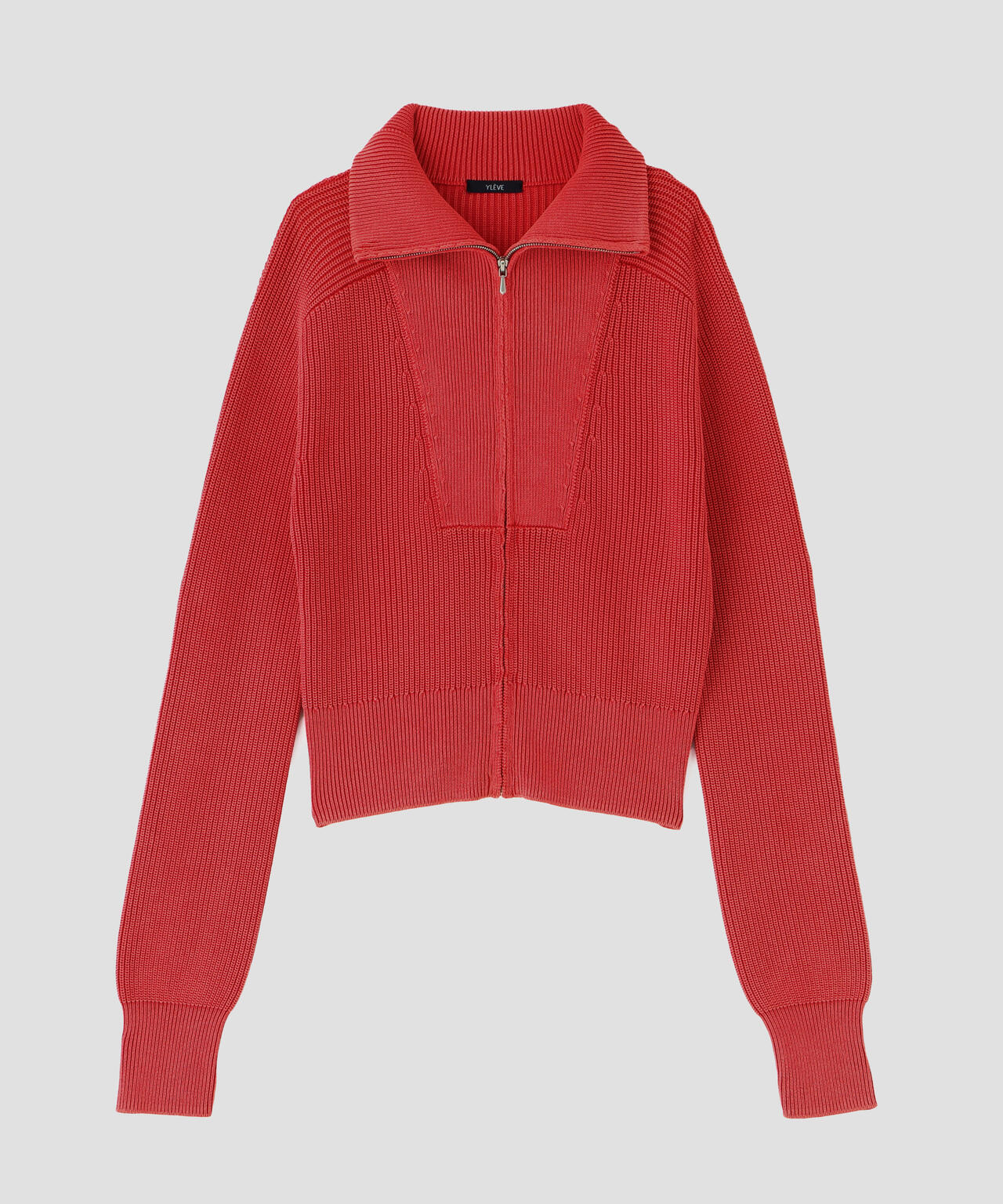 YLEVE / FADED STONEWASH KNIT ZIP PULLOVER