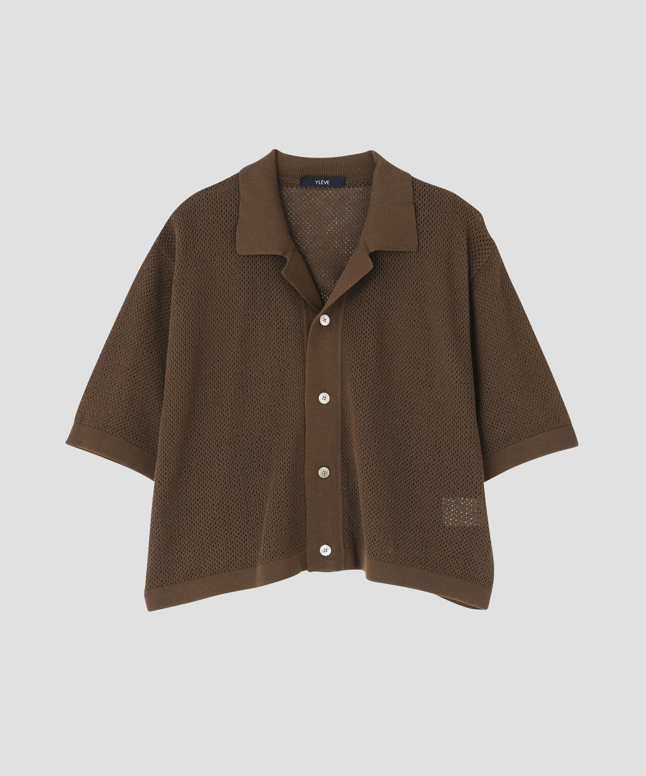 YLEVE / ICE COTTON OPEN COLLAR KNIT