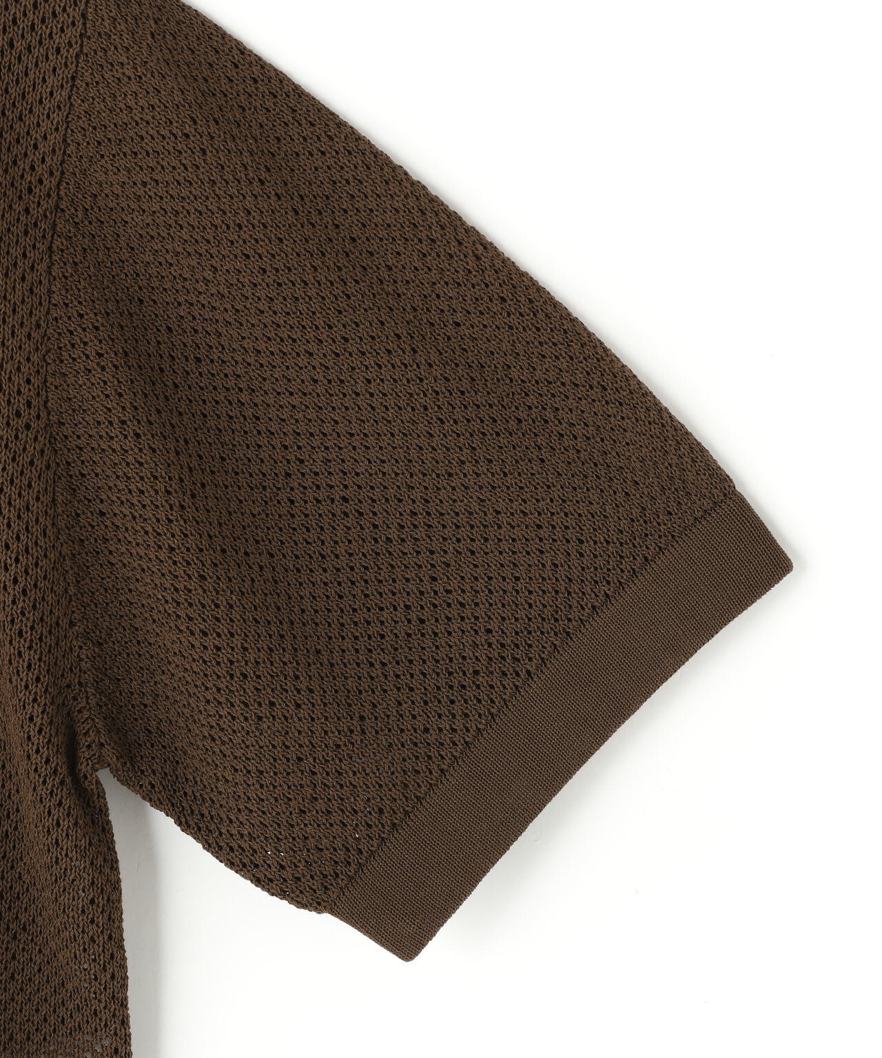 YLEVE / ICE COTTON OPEN COLLAR KNIT