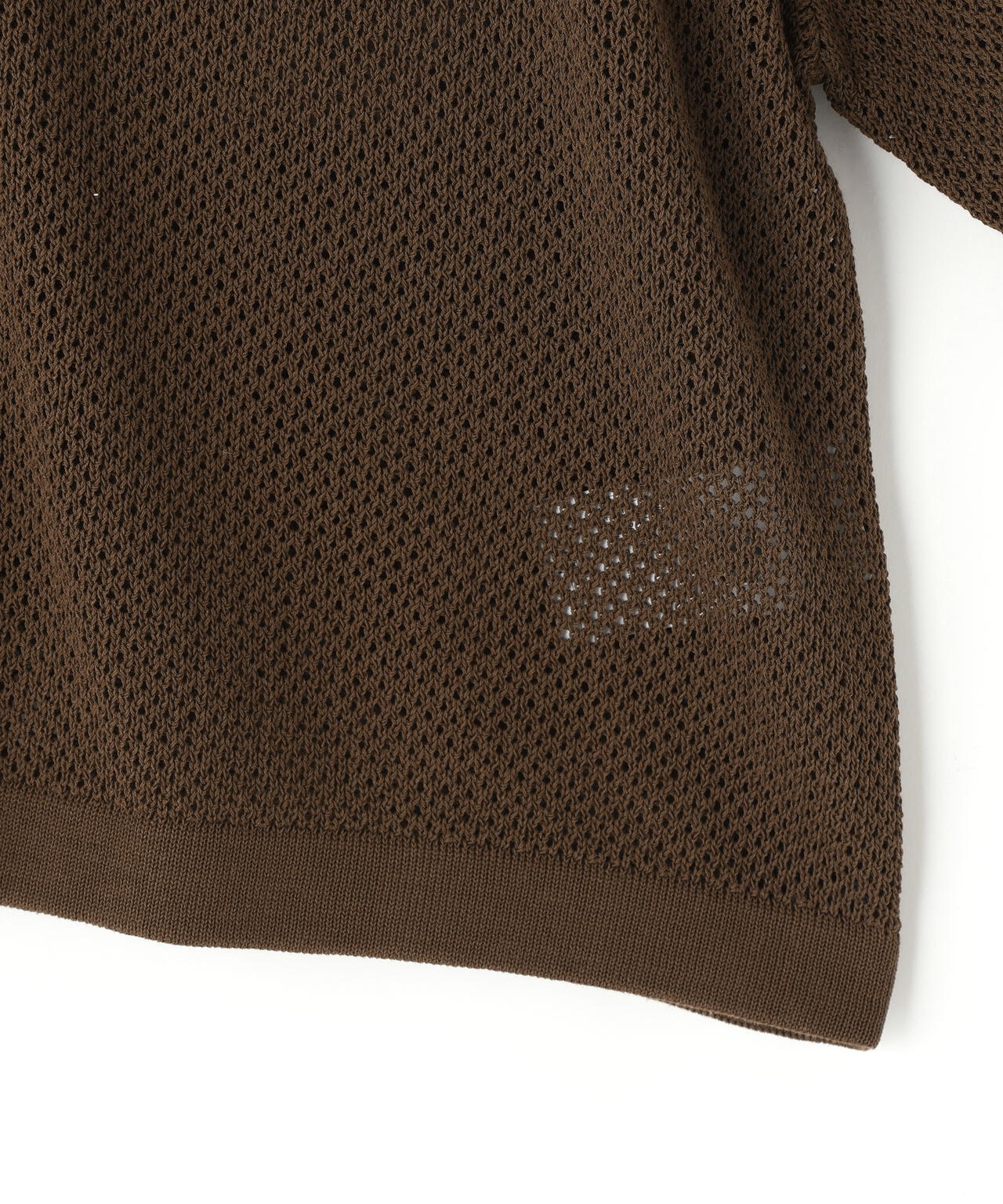 YLEVE / ICE COTTON OPEN COLLAR KNIT