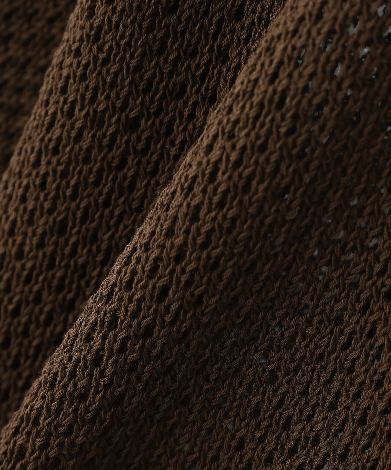 YLEVE / ICE COTTON OPEN COLLAR KNIT