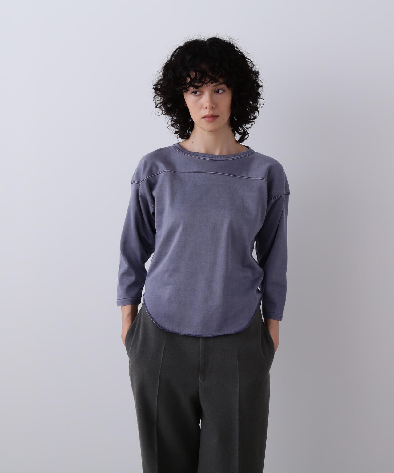 YLEVE / COTTON RAYON PIGMENT DYE FOOTBALL PULLOVER